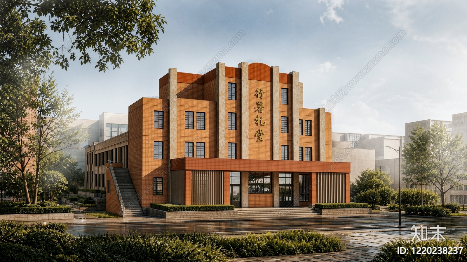 复古主义报告厅SU模型草图