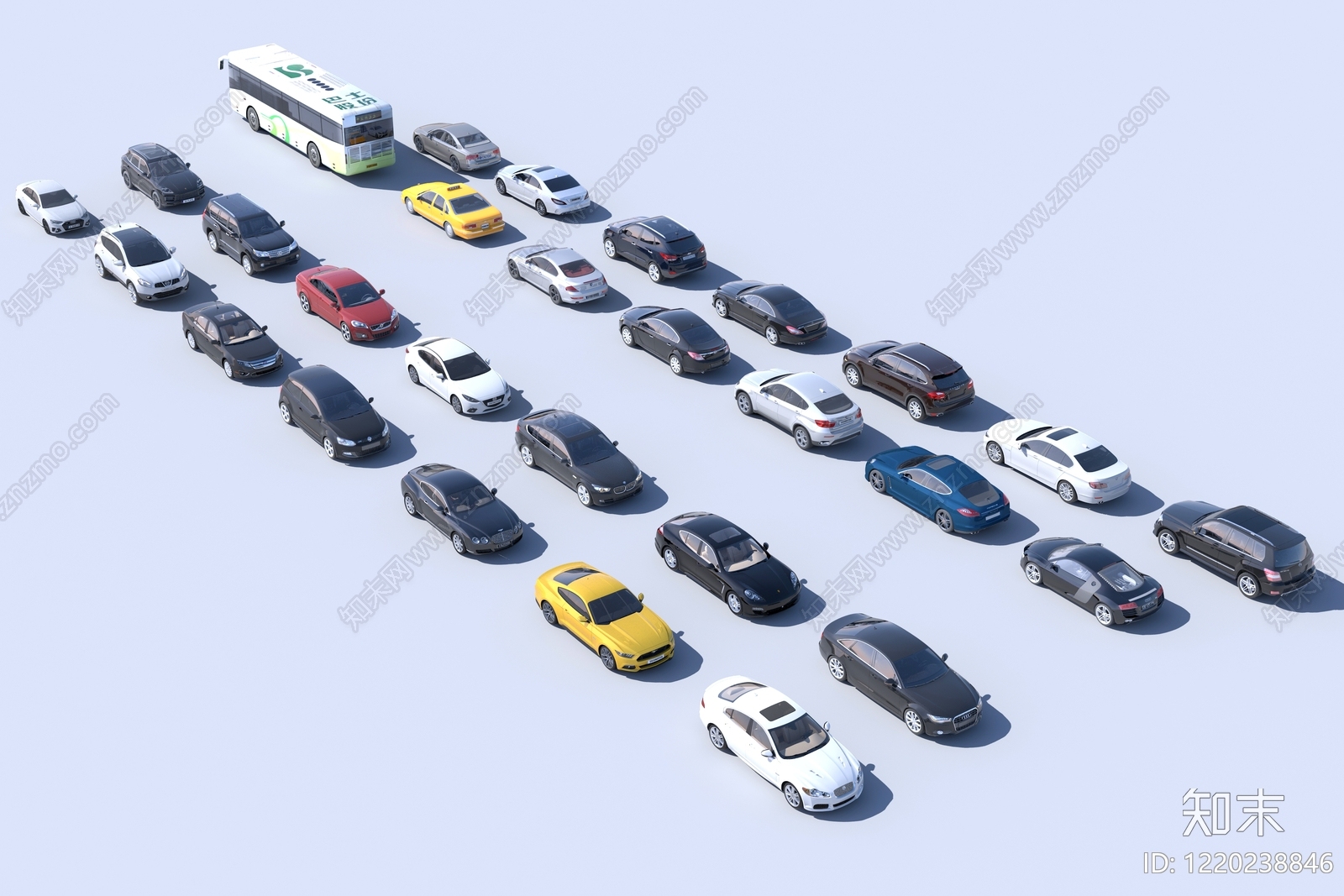 现代简约汽车3D模型渲染效果图