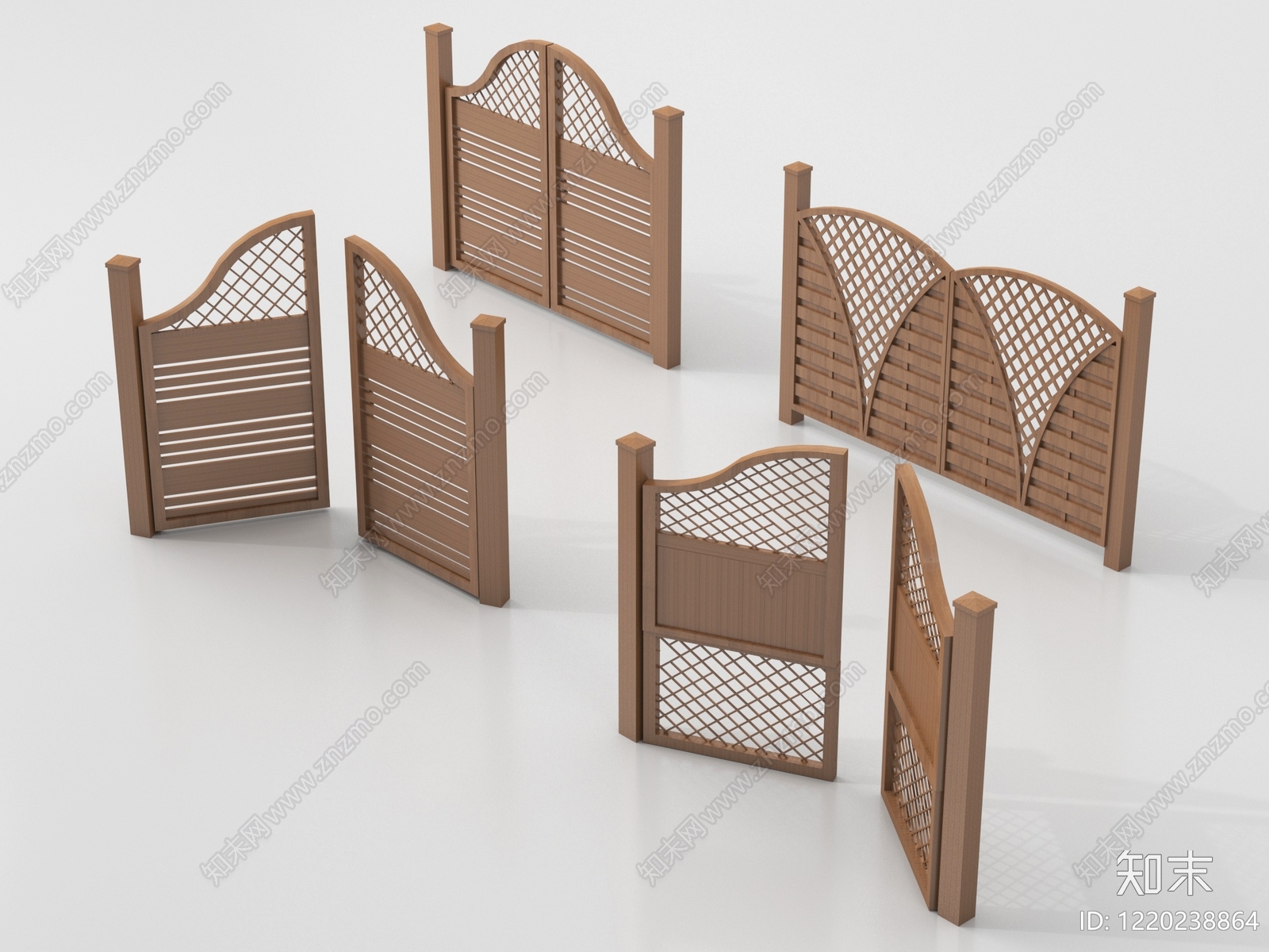 美式景观围栏3D模型渲染效果图