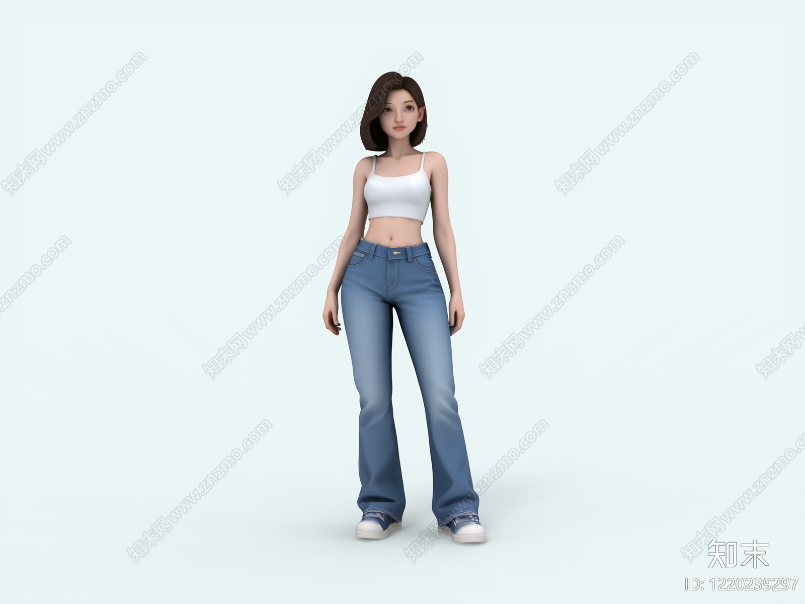 现代简约虚拟人物SU模型下载【ID:1220239297】