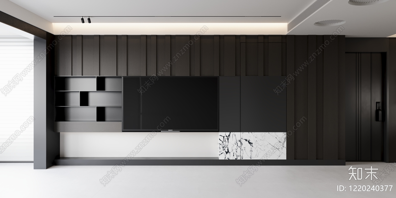 极简电视背景墙3D模型下载【ID:1220240377】