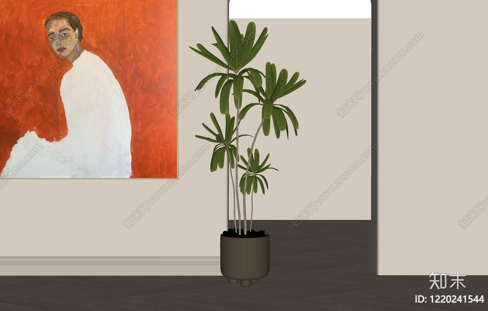 现代简约盆栽SU模型下载【ID:1220241544】