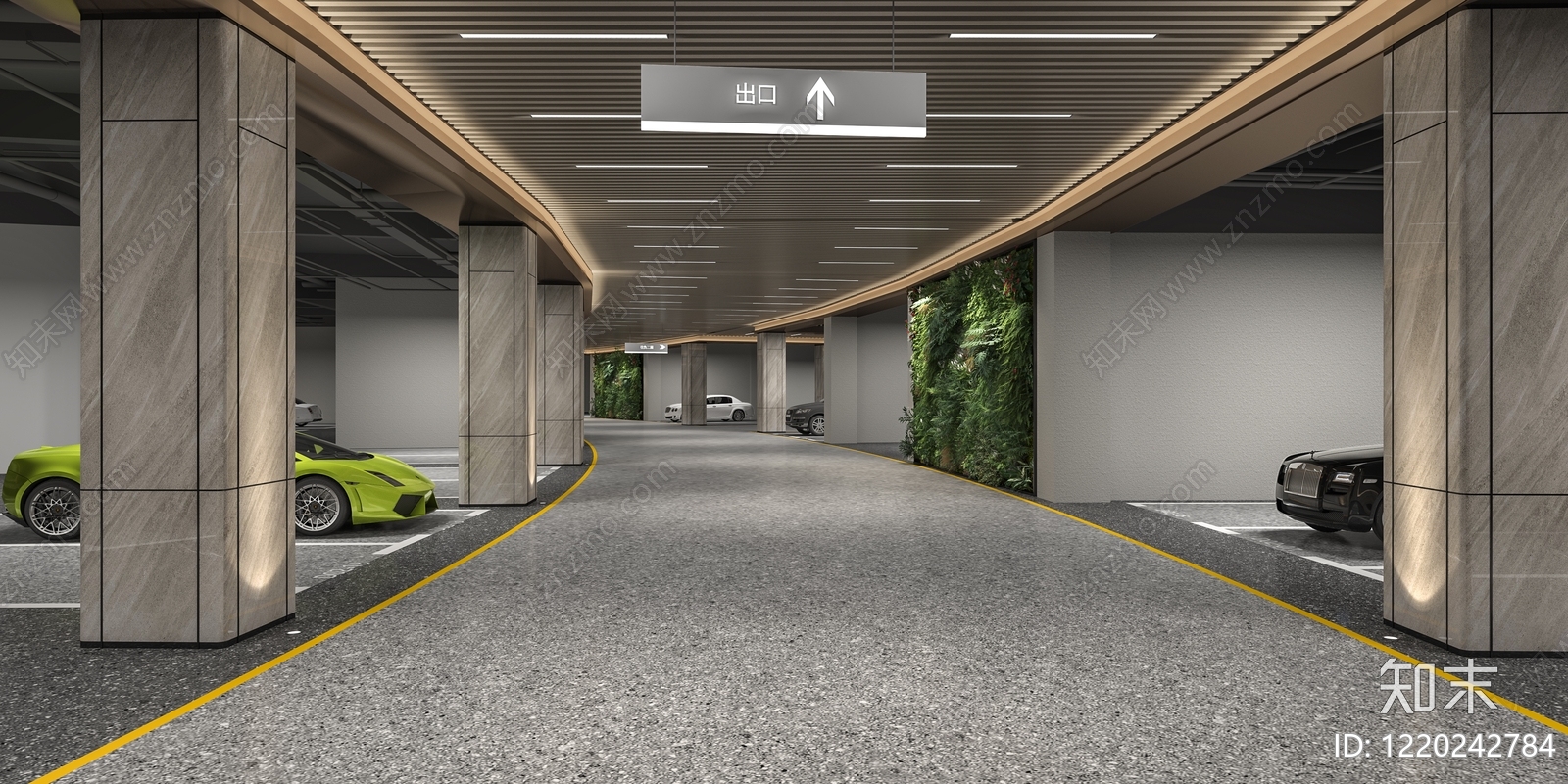 新中式室内停车场3D模型下载【ID:1220242784】
