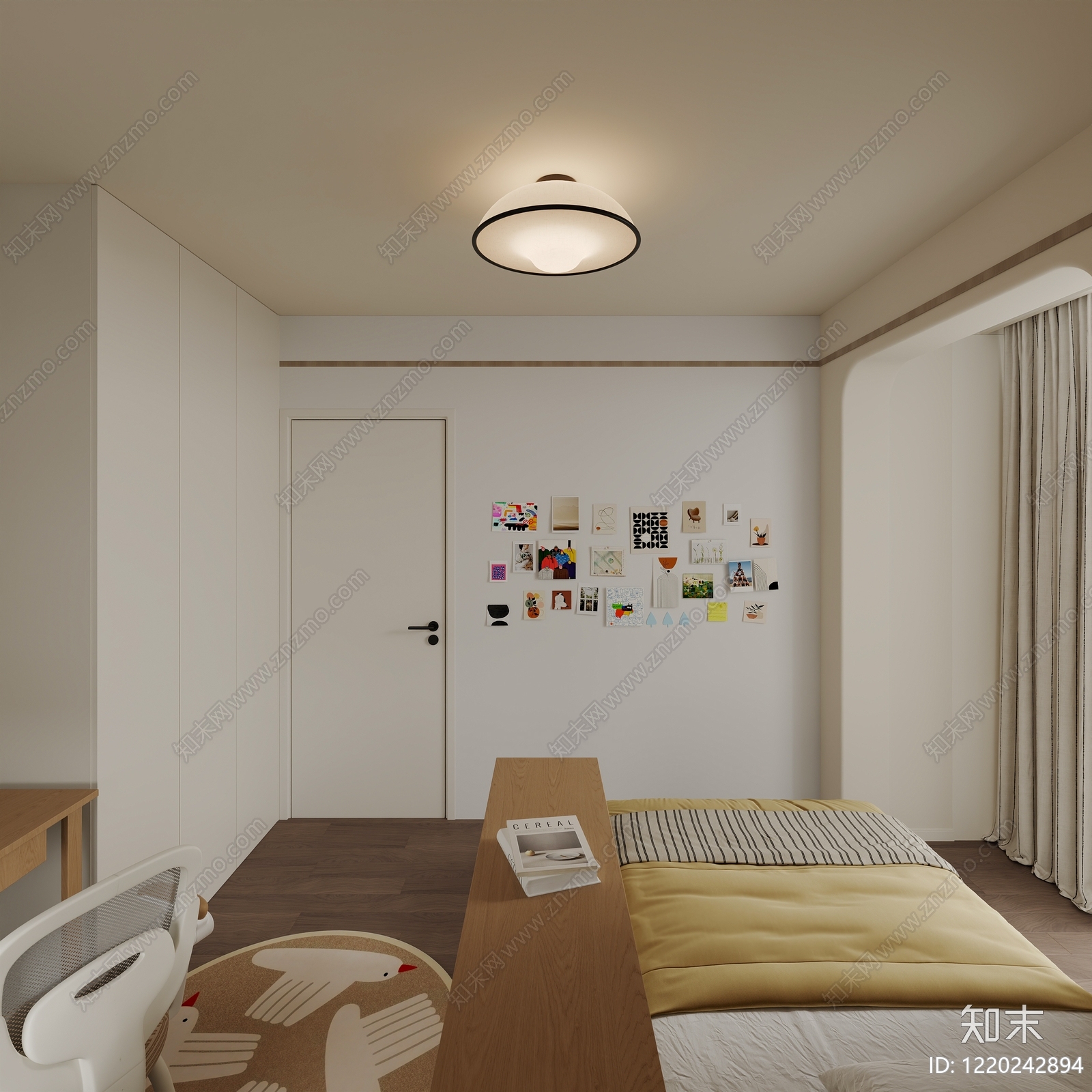 奶油风通用儿童房3D模型下载【ID:1220242894】