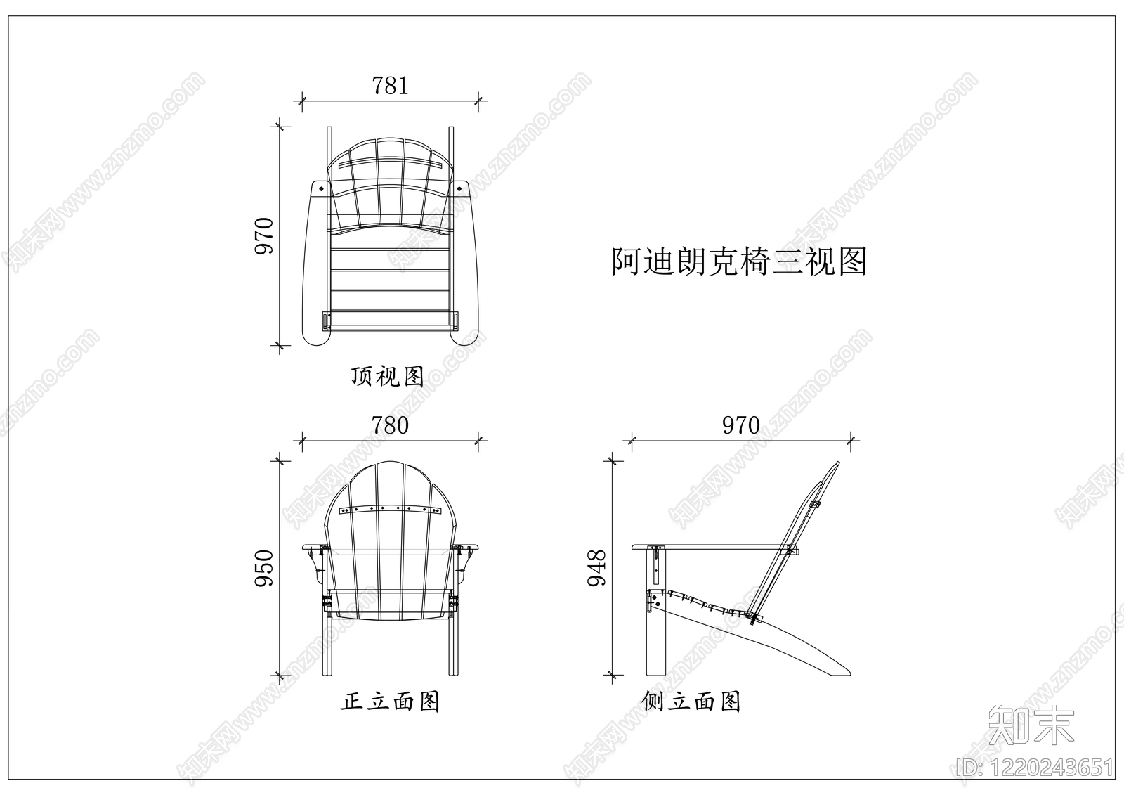 复古家具三视图CAD图纸