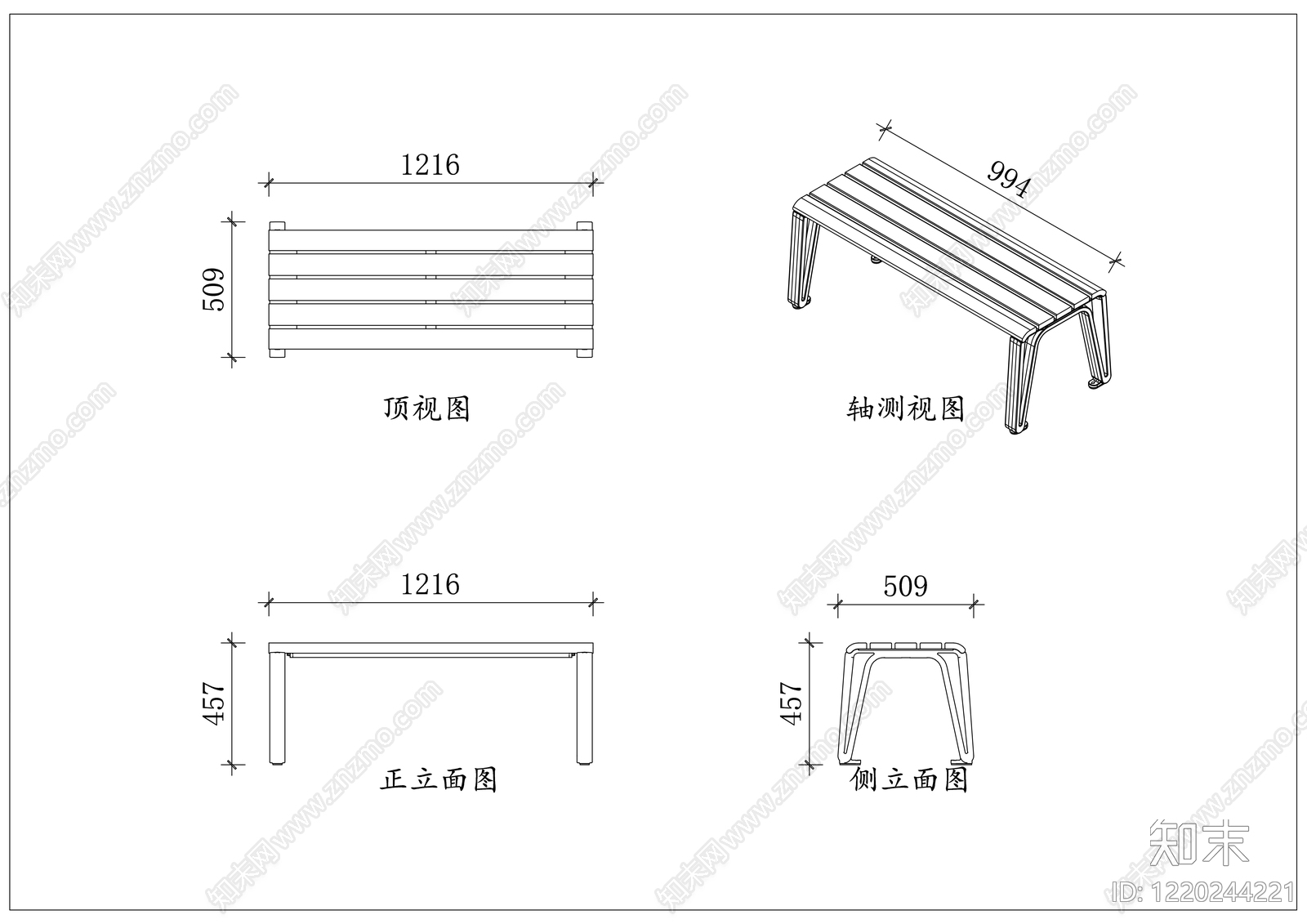 座凳图库cad施工图下载【ID:1220244221】
