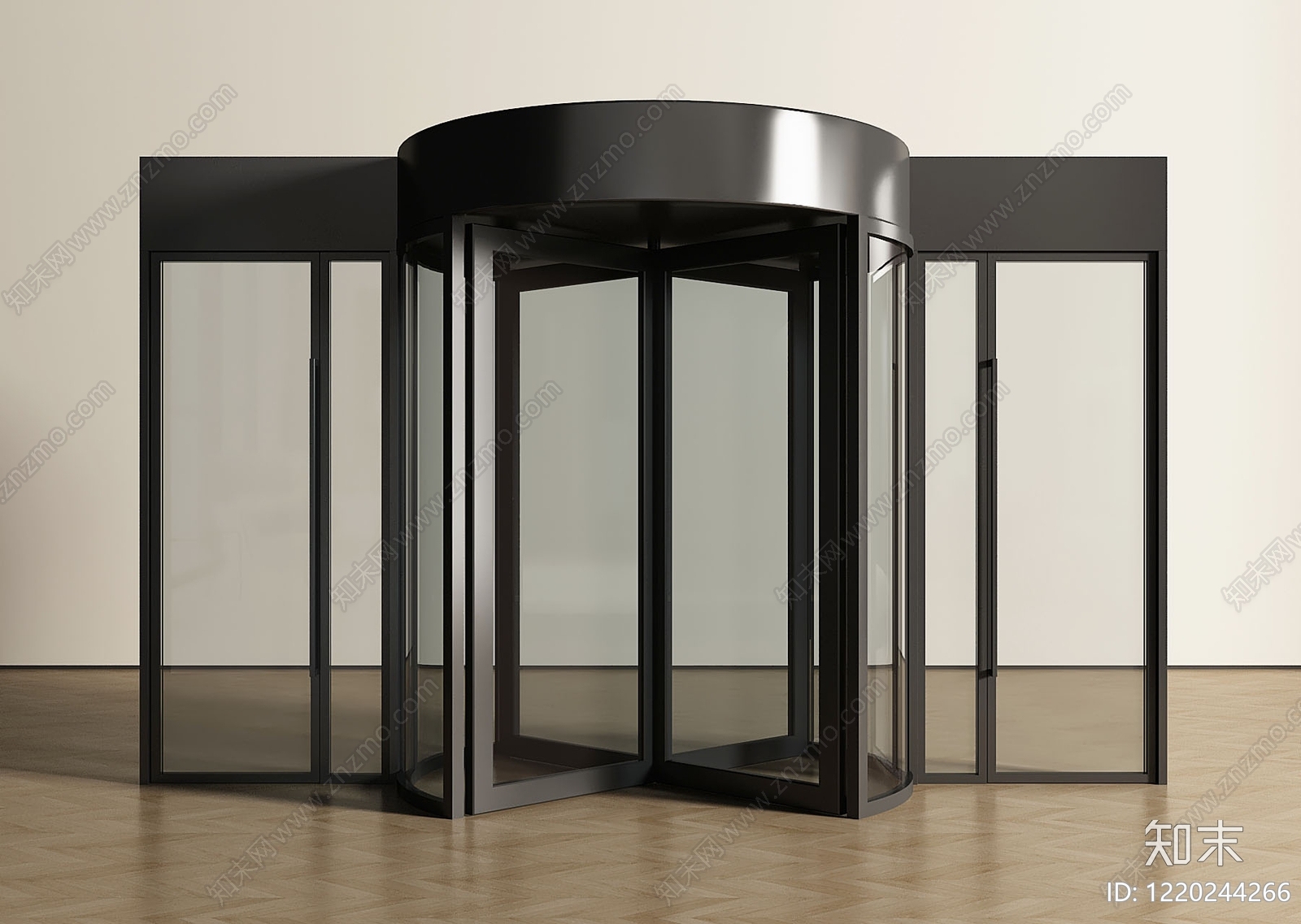 极简主义旋转门3D模型渲染效果图