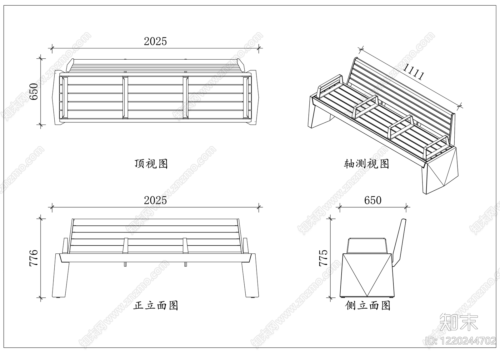 座凳图库cad施工图下载【ID:1220244702】