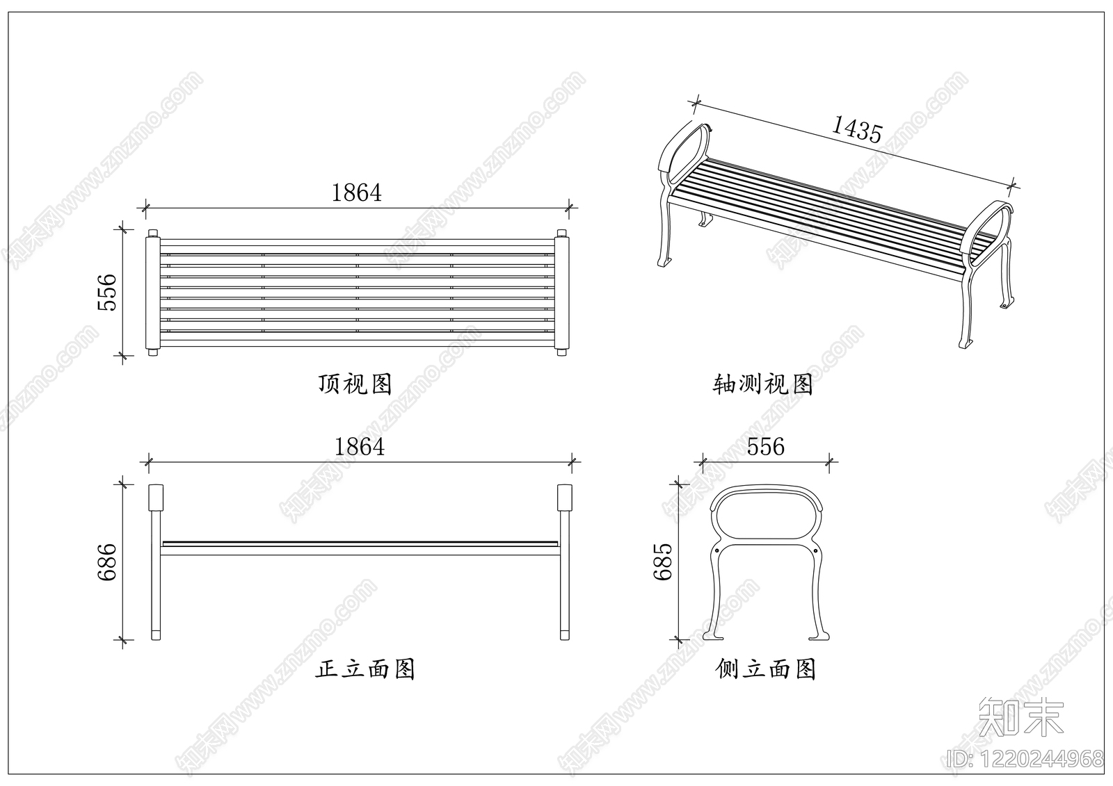 座凳图库cad施工图下载【ID:1220244968】