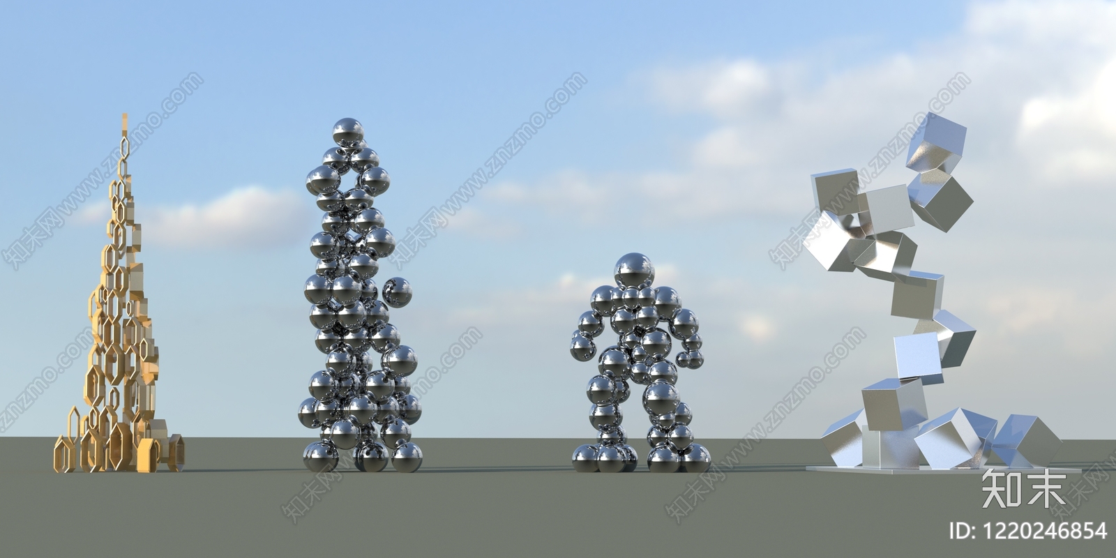 极简主义雕塑摆件3D模型下载【ID:1220246854】