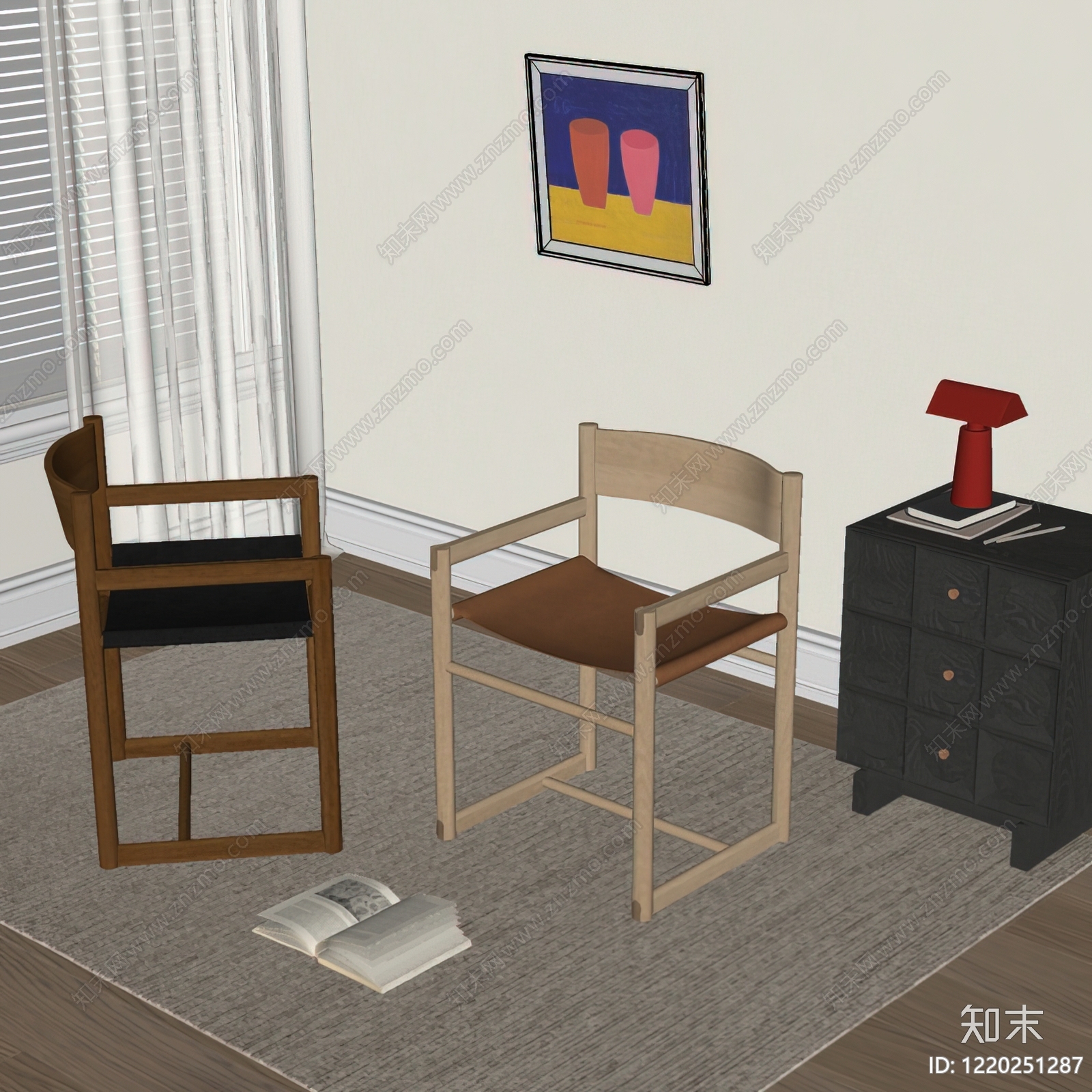 北欧餐椅SU模型下载【ID:1220251287】