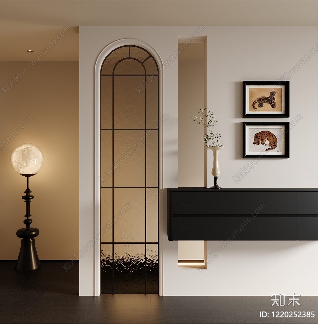 中古风玄关3D模型下载【ID:1220252385】