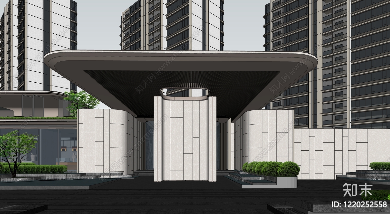 极简主义小区建筑SU模型下载【ID:1220252558】