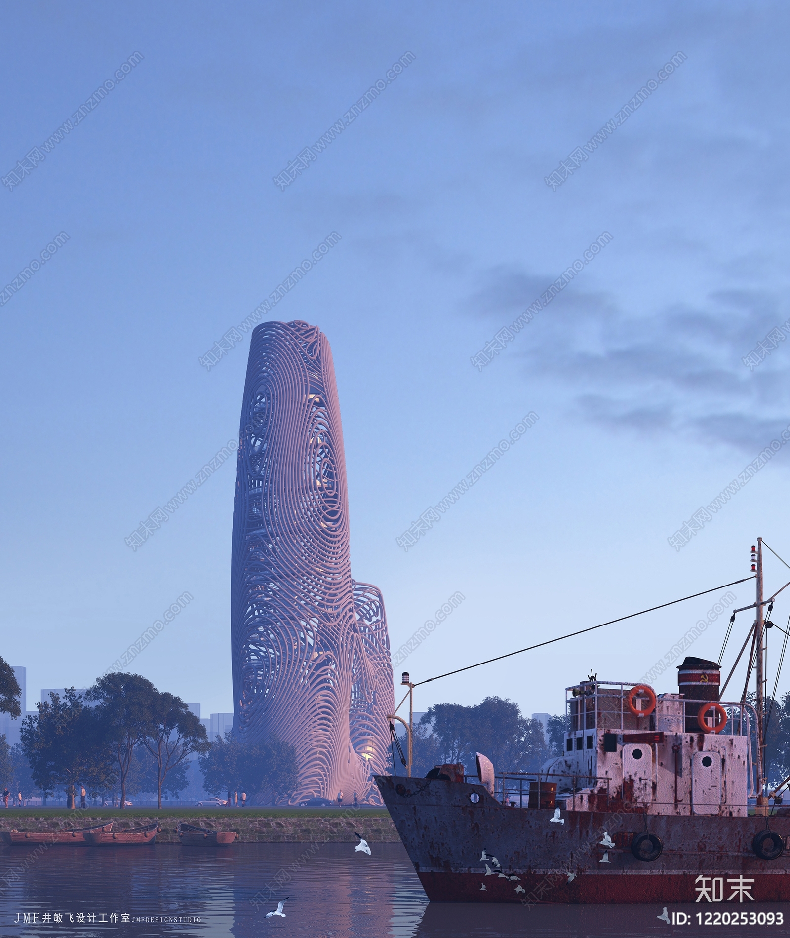 参数化主义艺术风格建筑3D模型下载【ID:1220253093】