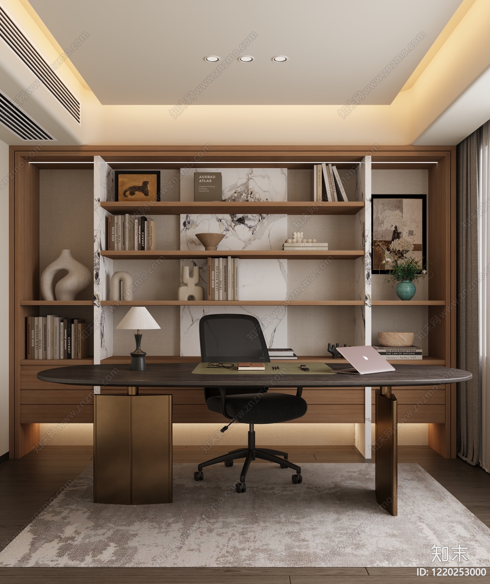 现代简约书房3D模型下载【ID:1220253000】