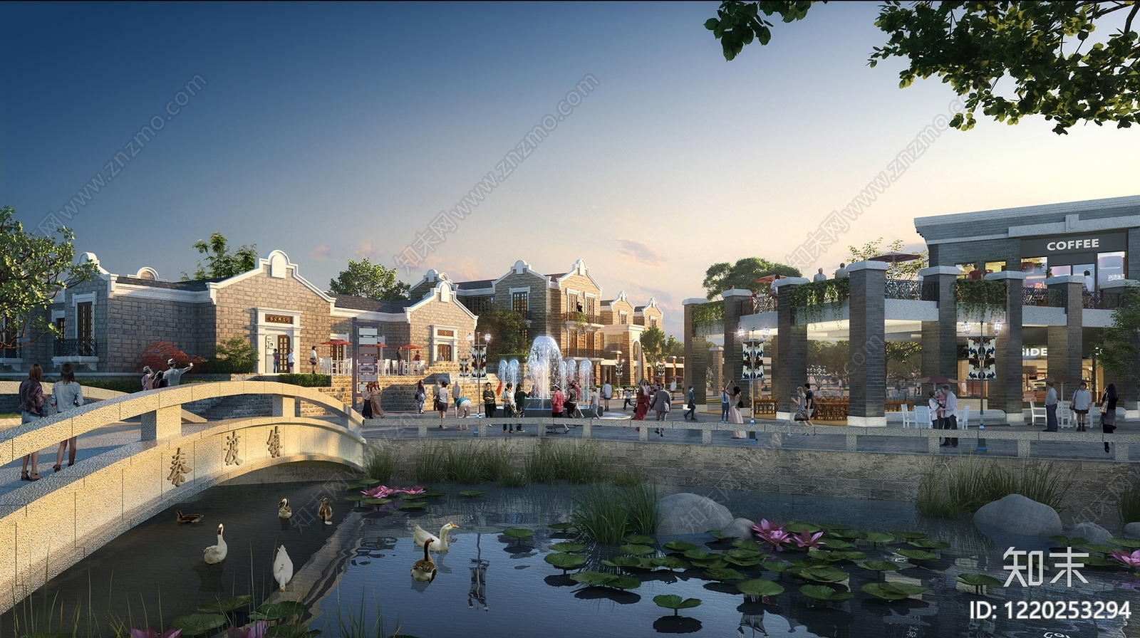 新中式文旅项目景观3D模型下载【ID:1220253294】