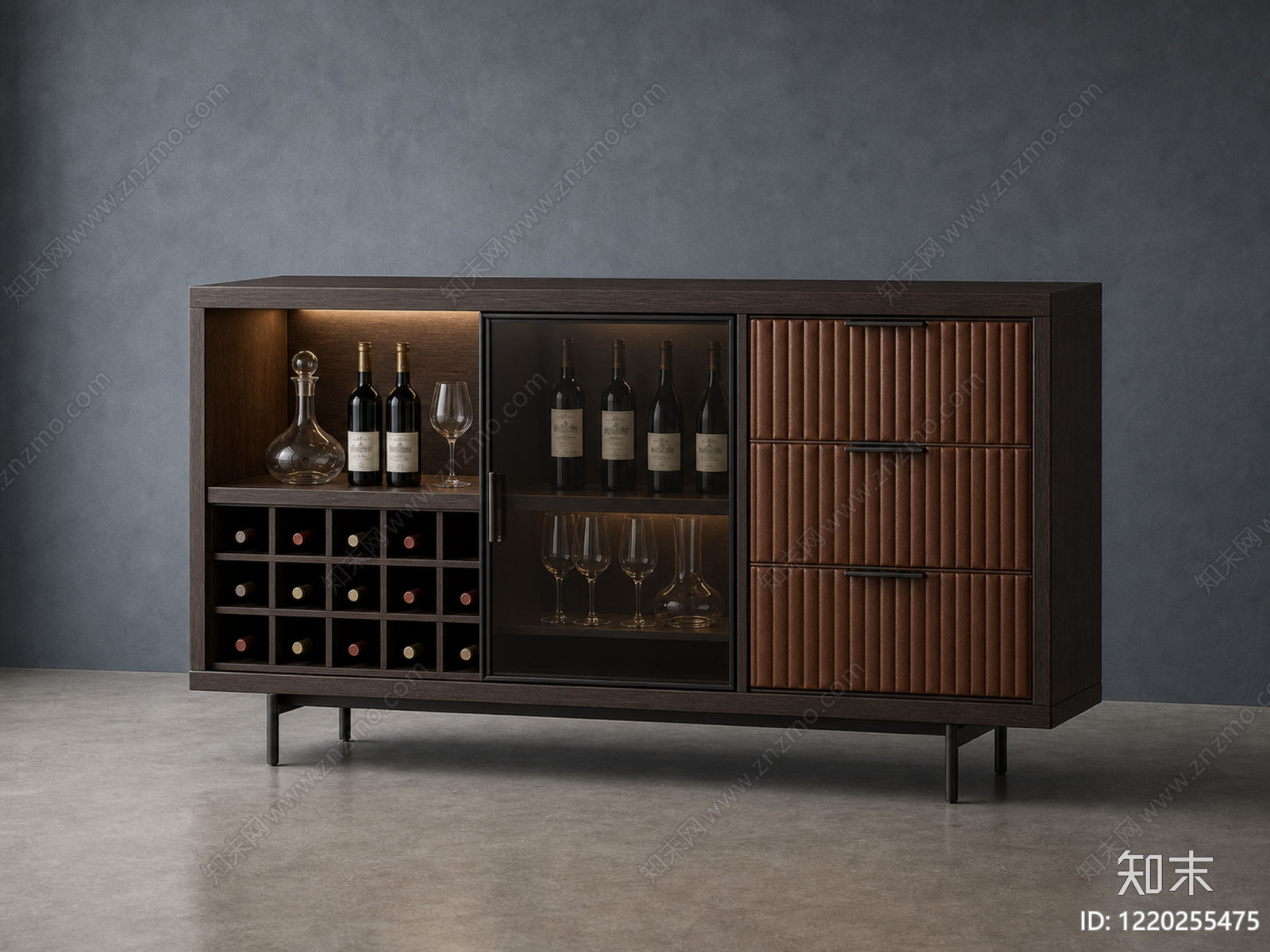 意式极简酒柜3D模型下载【ID:1220255475】