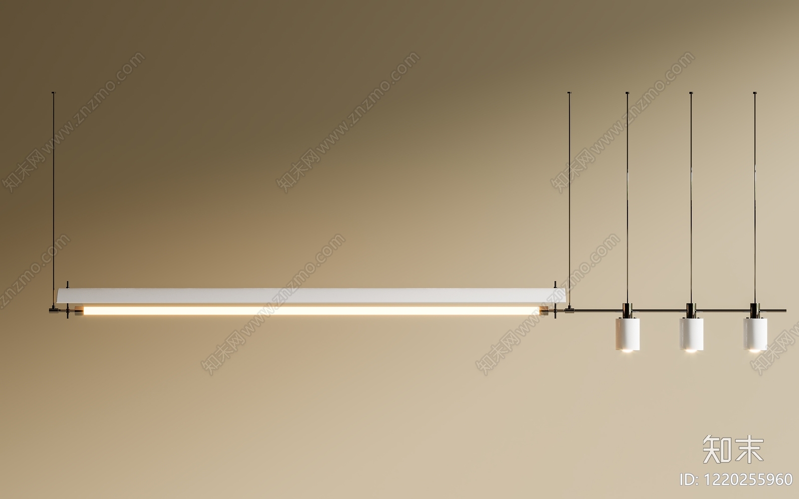 极简灯具组合3D模型下载【ID:1220255960】