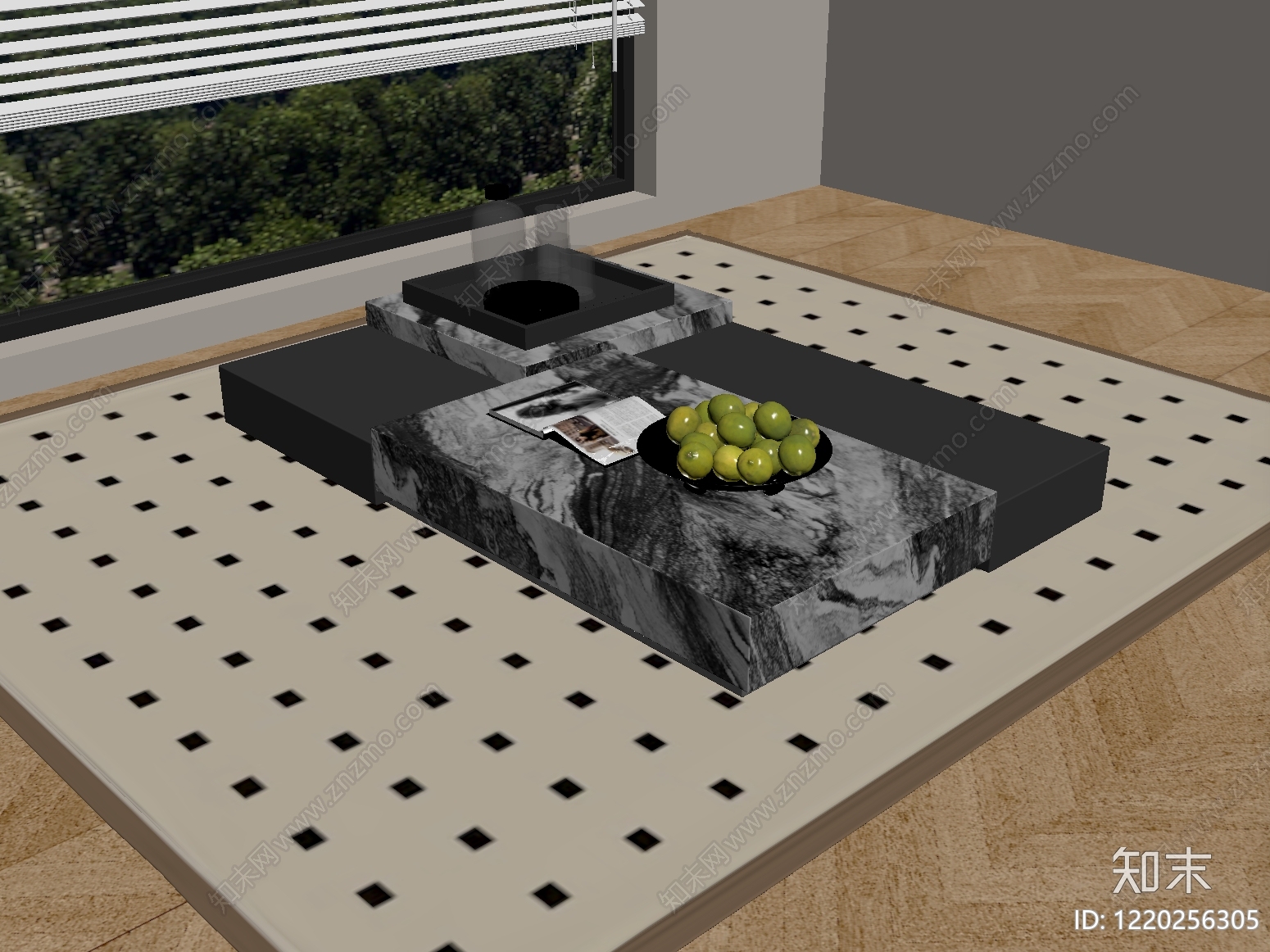 现代简约茶几SU模型下载【ID:1220256305】