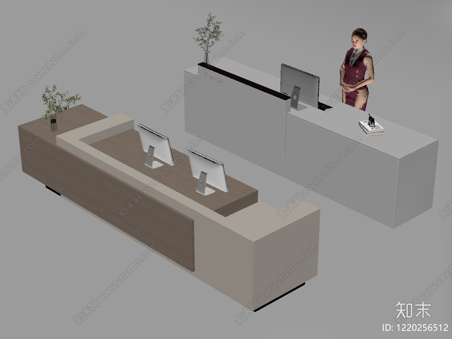 现代简约前台SU模型下载【ID:1220256512】