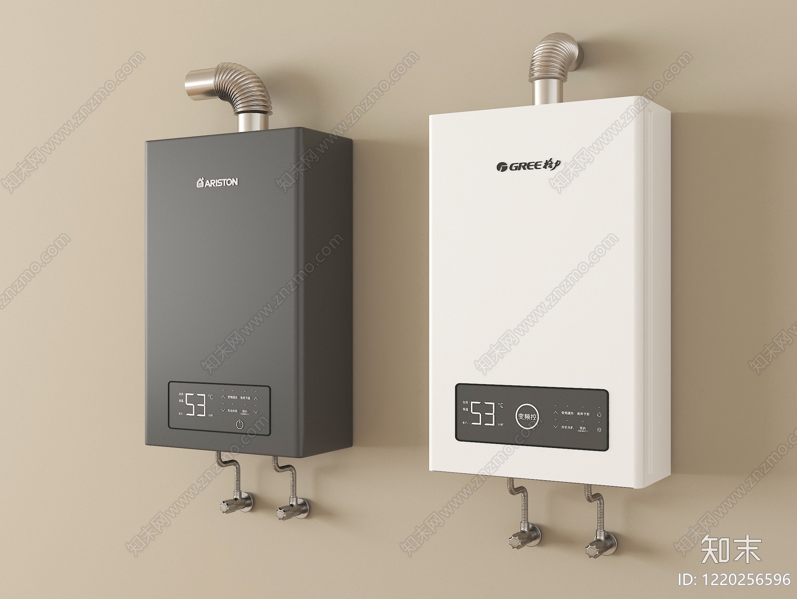 现代简约热水器3D模型渲染效果图