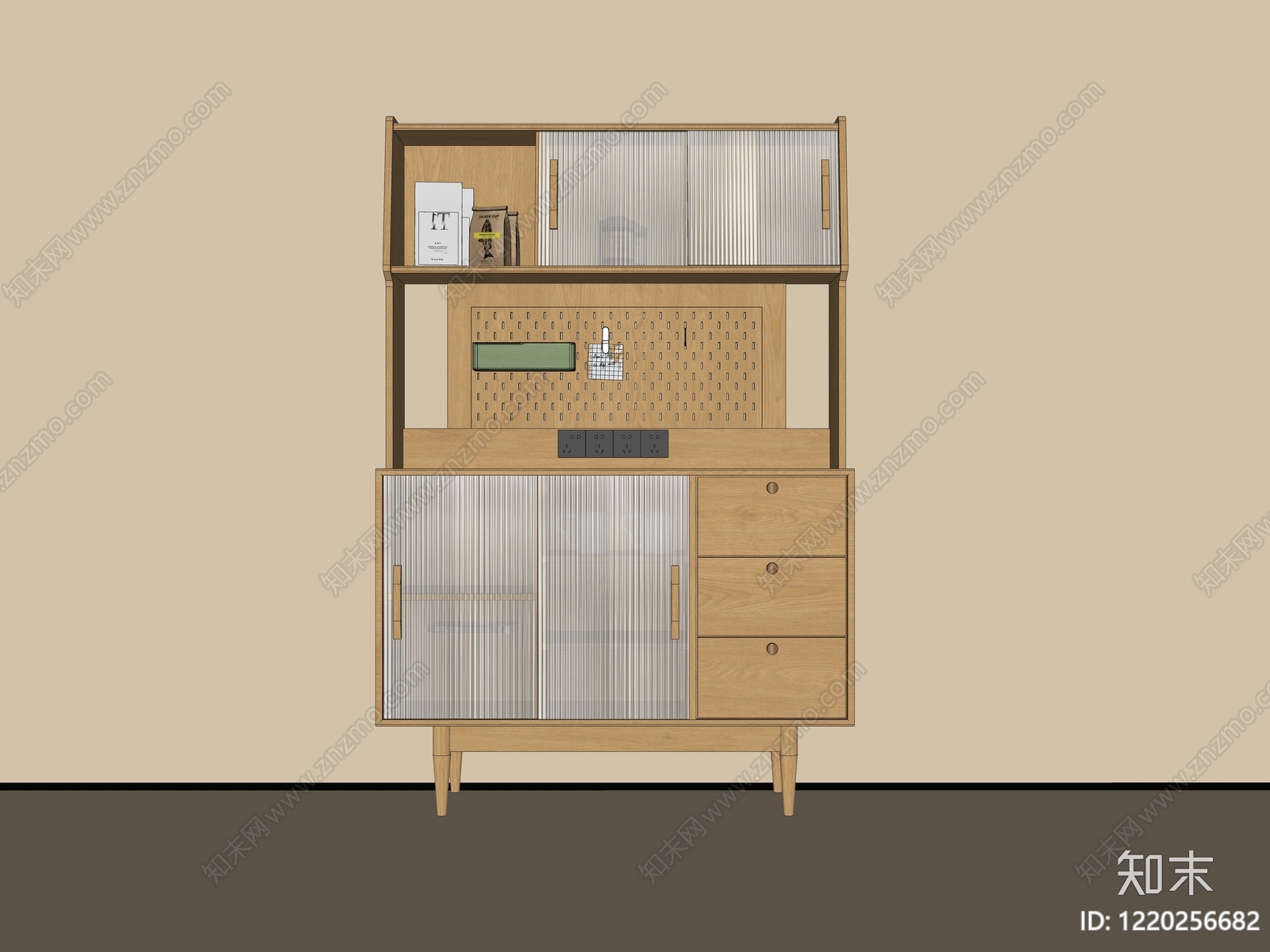 日式餐边柜SU模型下载【ID:1220256682】