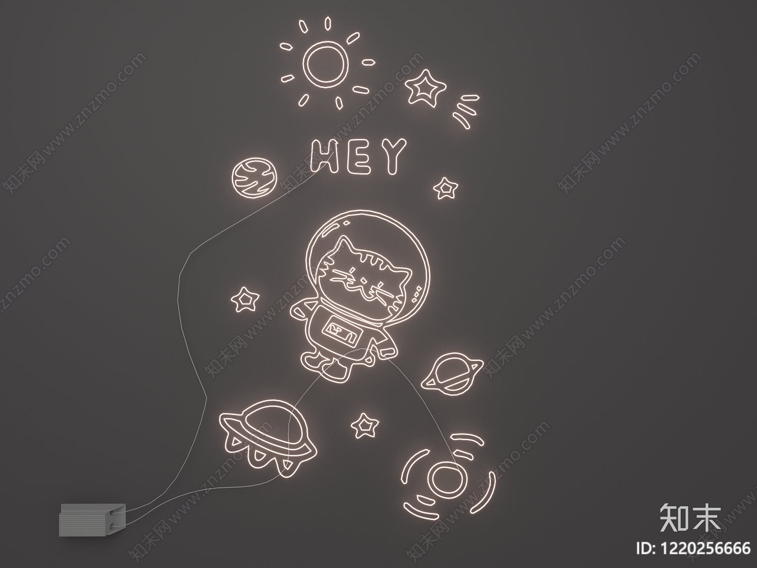现代霓虹灯SU模型下载【ID:1220256666】