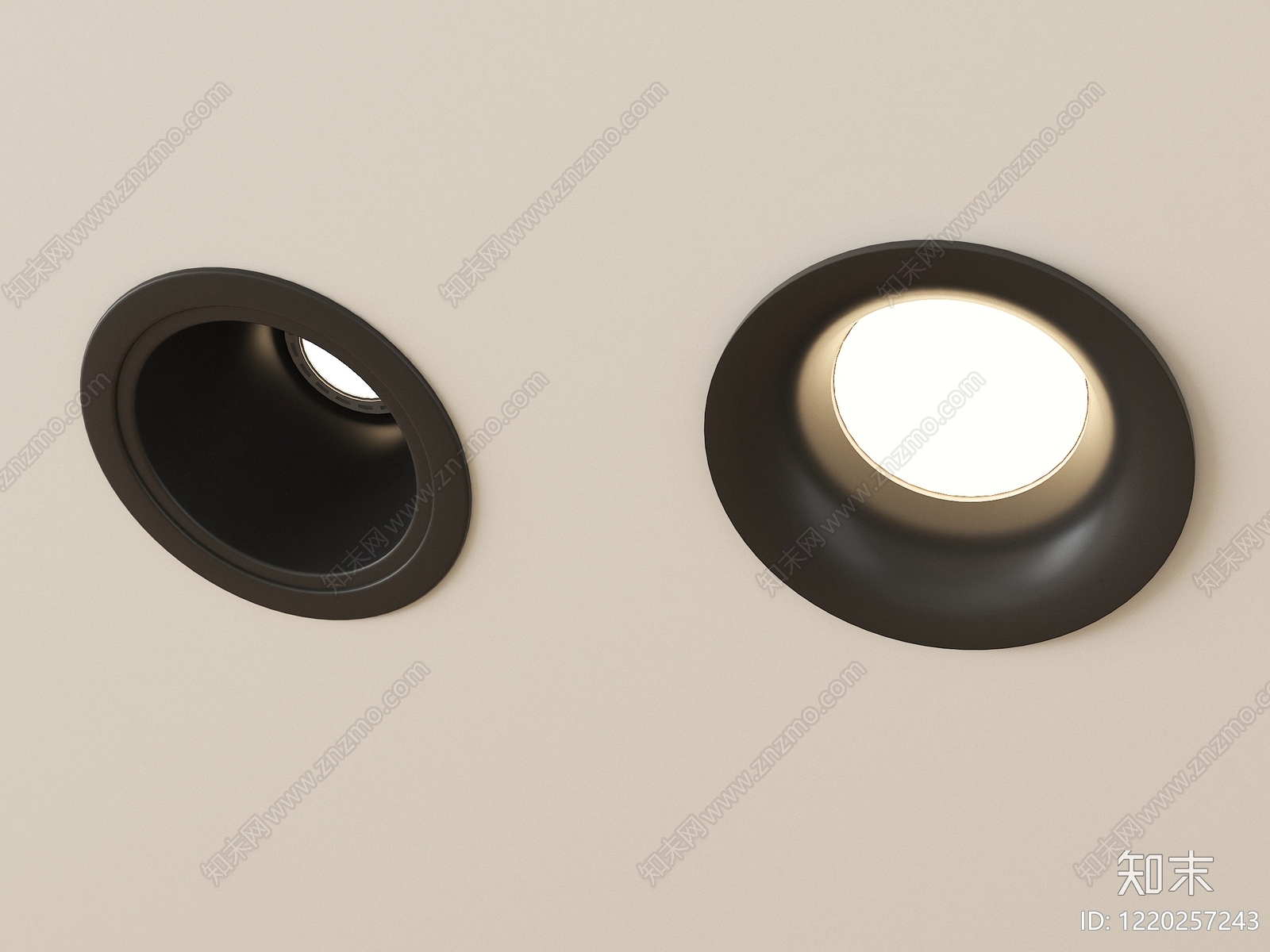 极简筒灯射灯组合3D模型下载【ID:1220257243】
