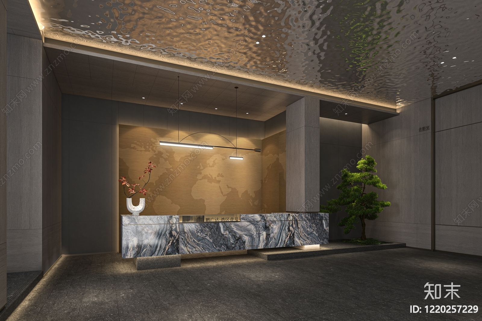新中式售楼处3D模型下载【ID:1220257229】