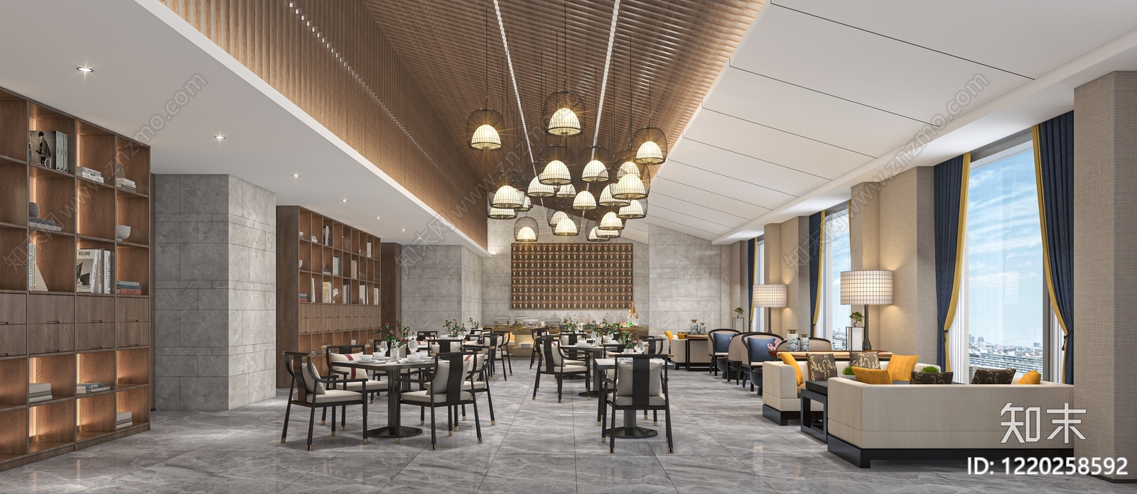 新中式其他餐饮空间3D模型下载【ID:1220258592】