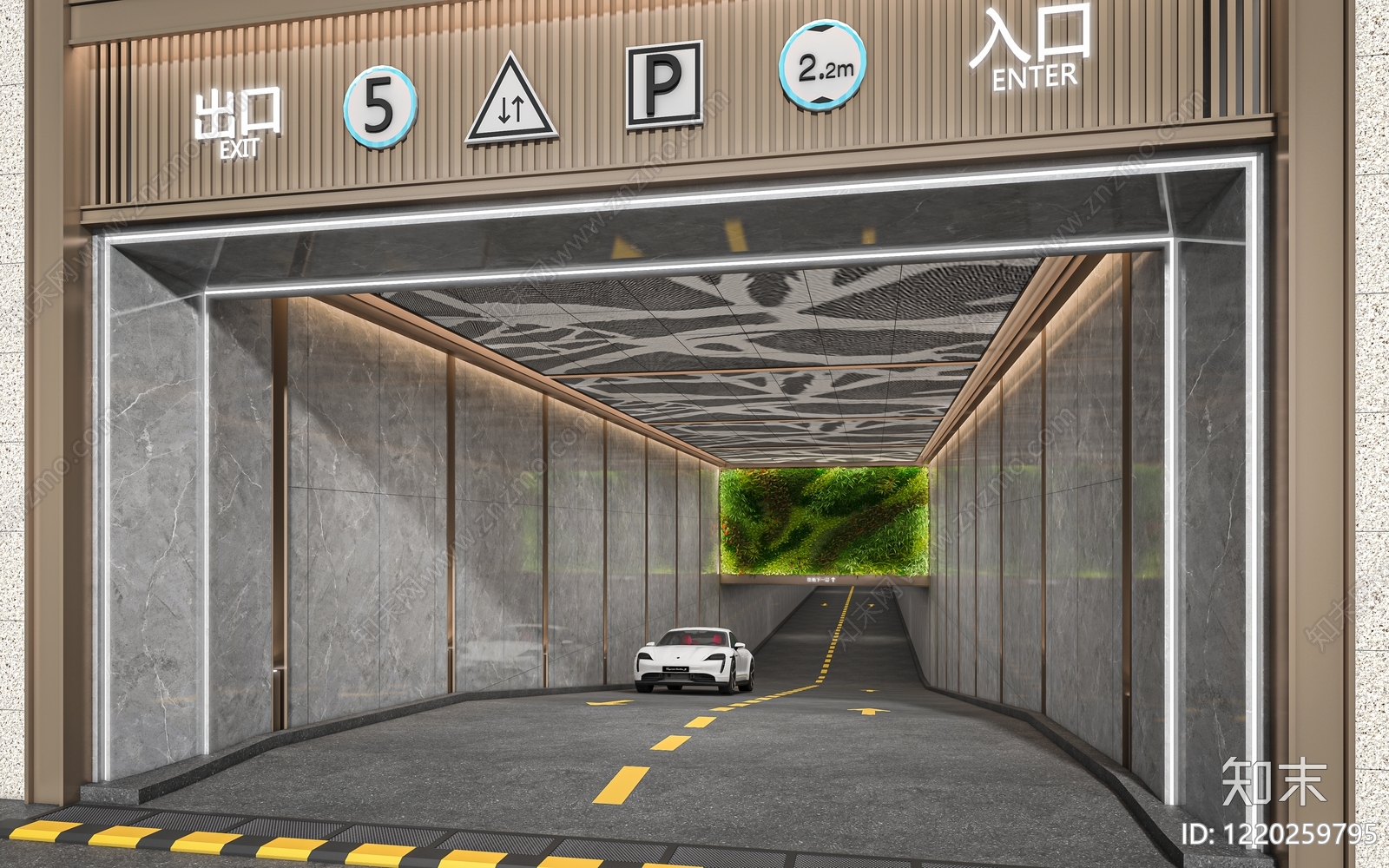 现代主义室内停车场3D模型下载【ID:1220259795】