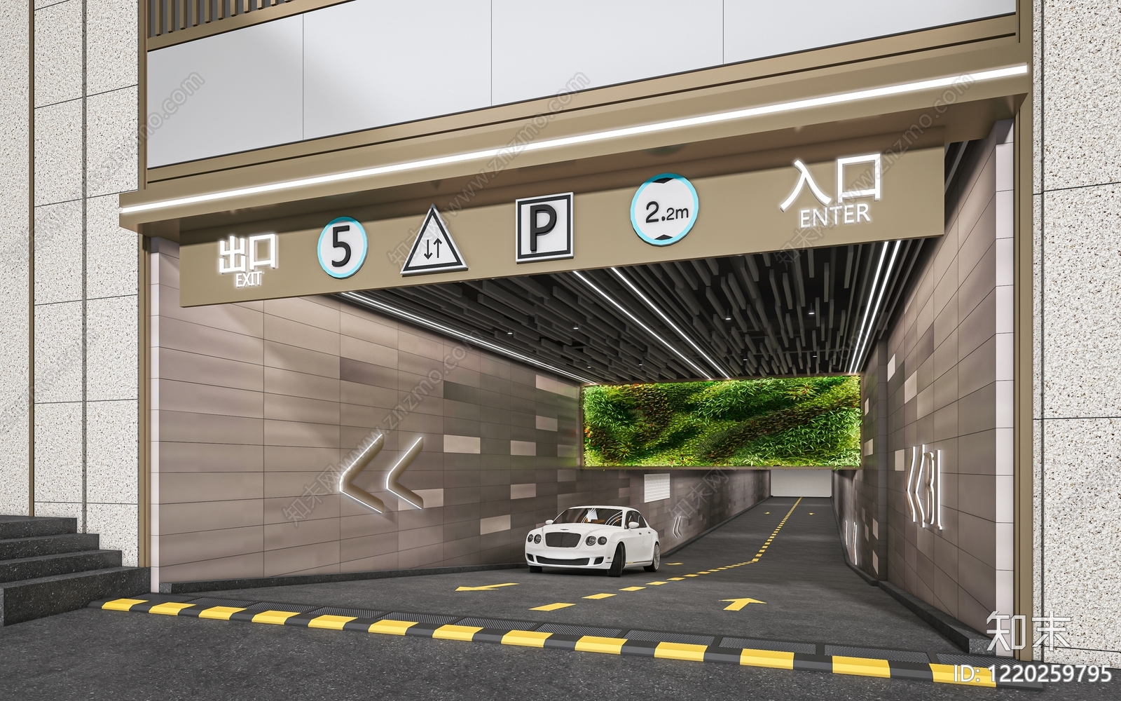 现代主义室内停车场3D模型下载【ID:1220259795】