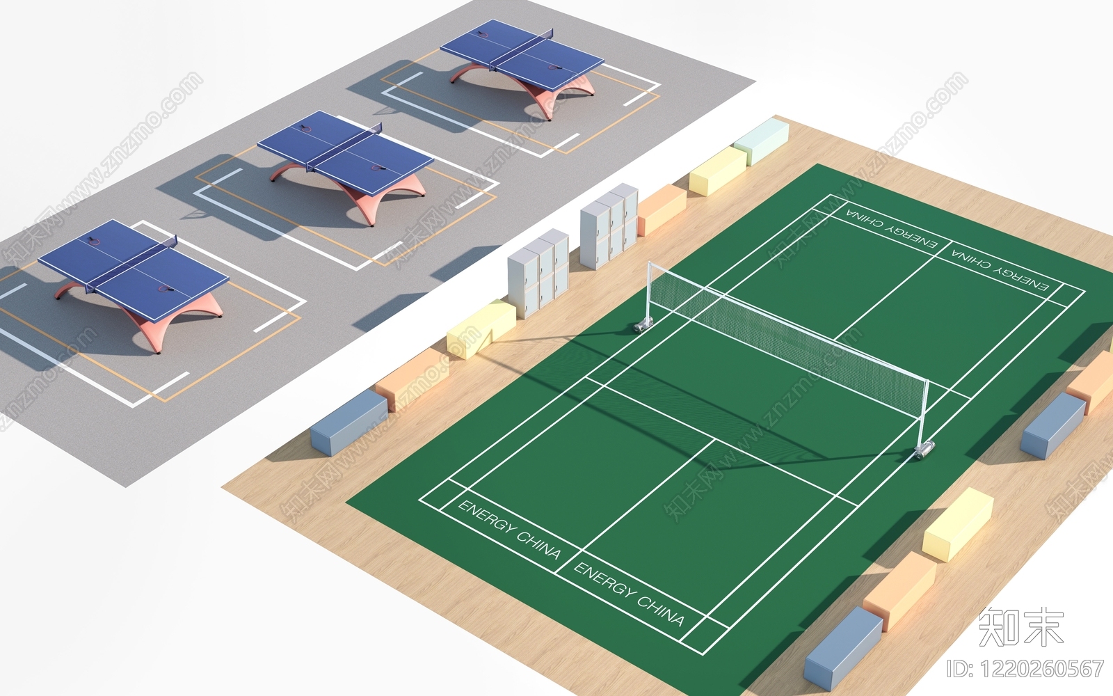 现代简约体育场馆景观3D模型渲染效果图