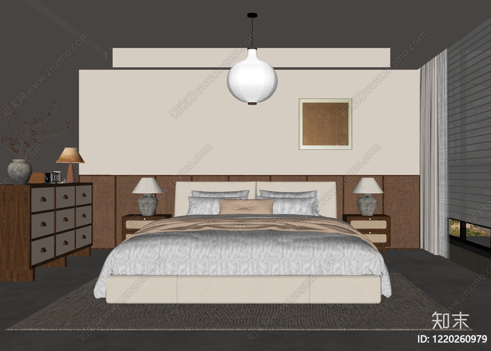 侘寂家居卧室SU模型下载【ID:1220260979】