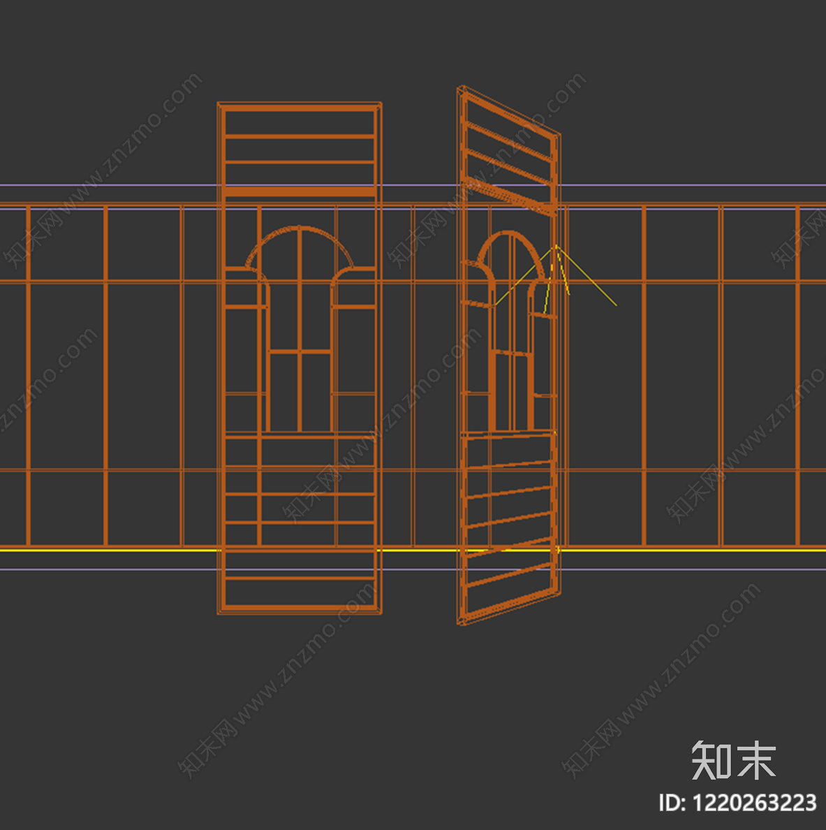 复古隔断3D模型下载【ID:1220263223】