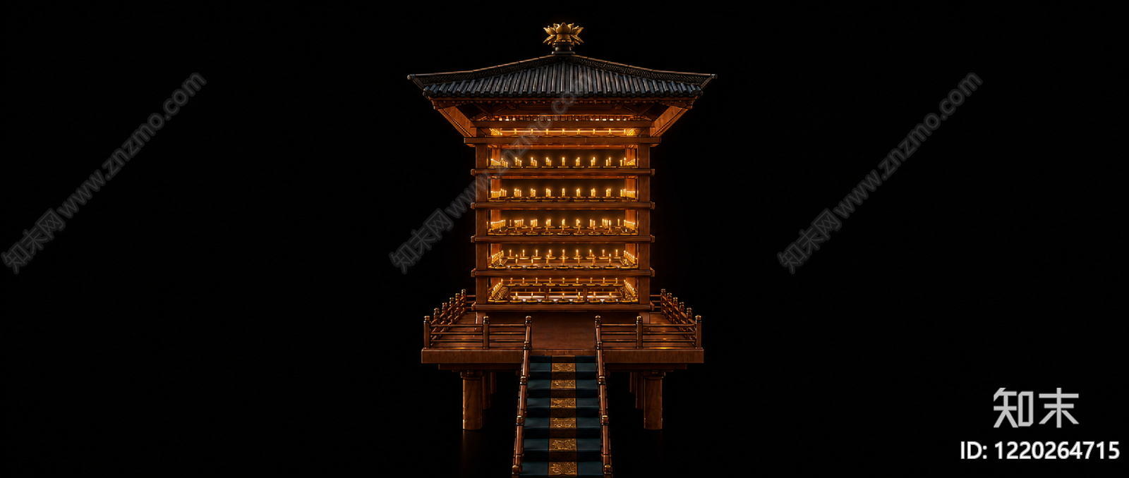 中式艺术装置SU模型下载【ID:1220264715】
