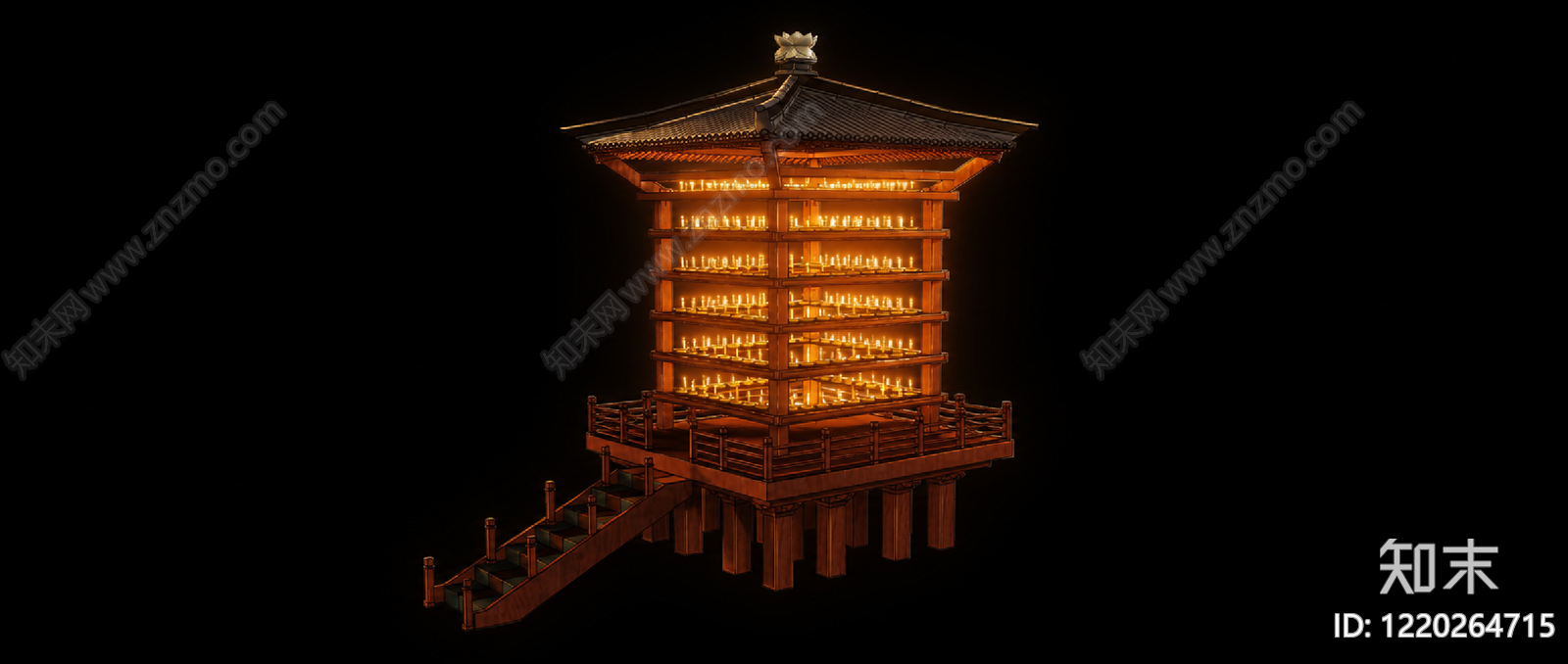 中式艺术装置SU模型下载【ID:1220264715】