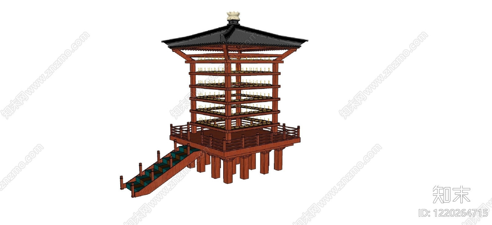 中式艺术装置SU模型下载【ID:1220264715】