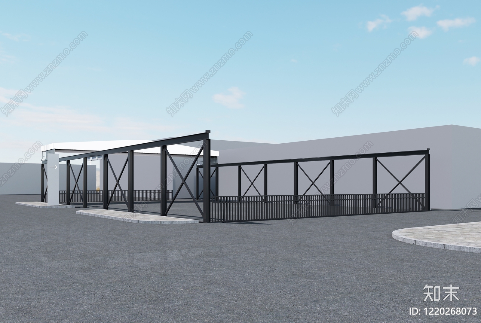 极简主义车棚3D模型下载【ID:1220268073】