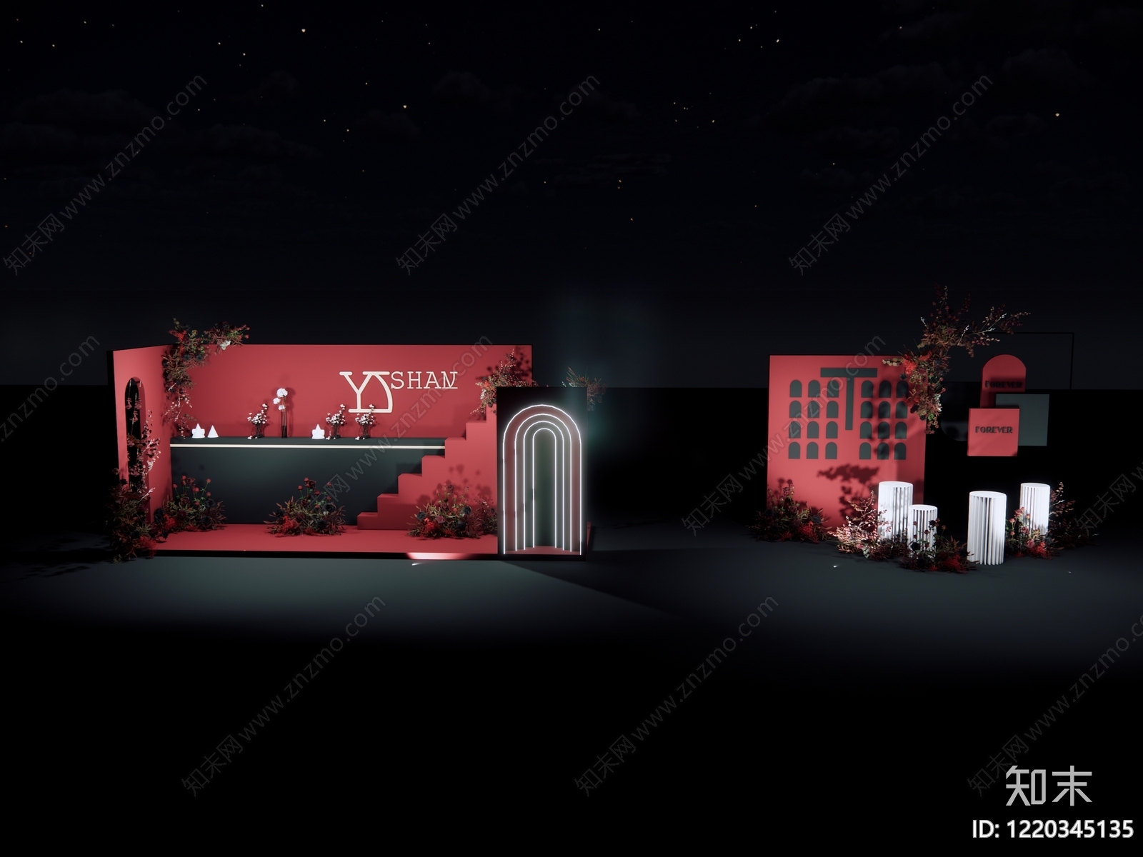 现代简约甜品台SU模型下载【ID:1220345135】