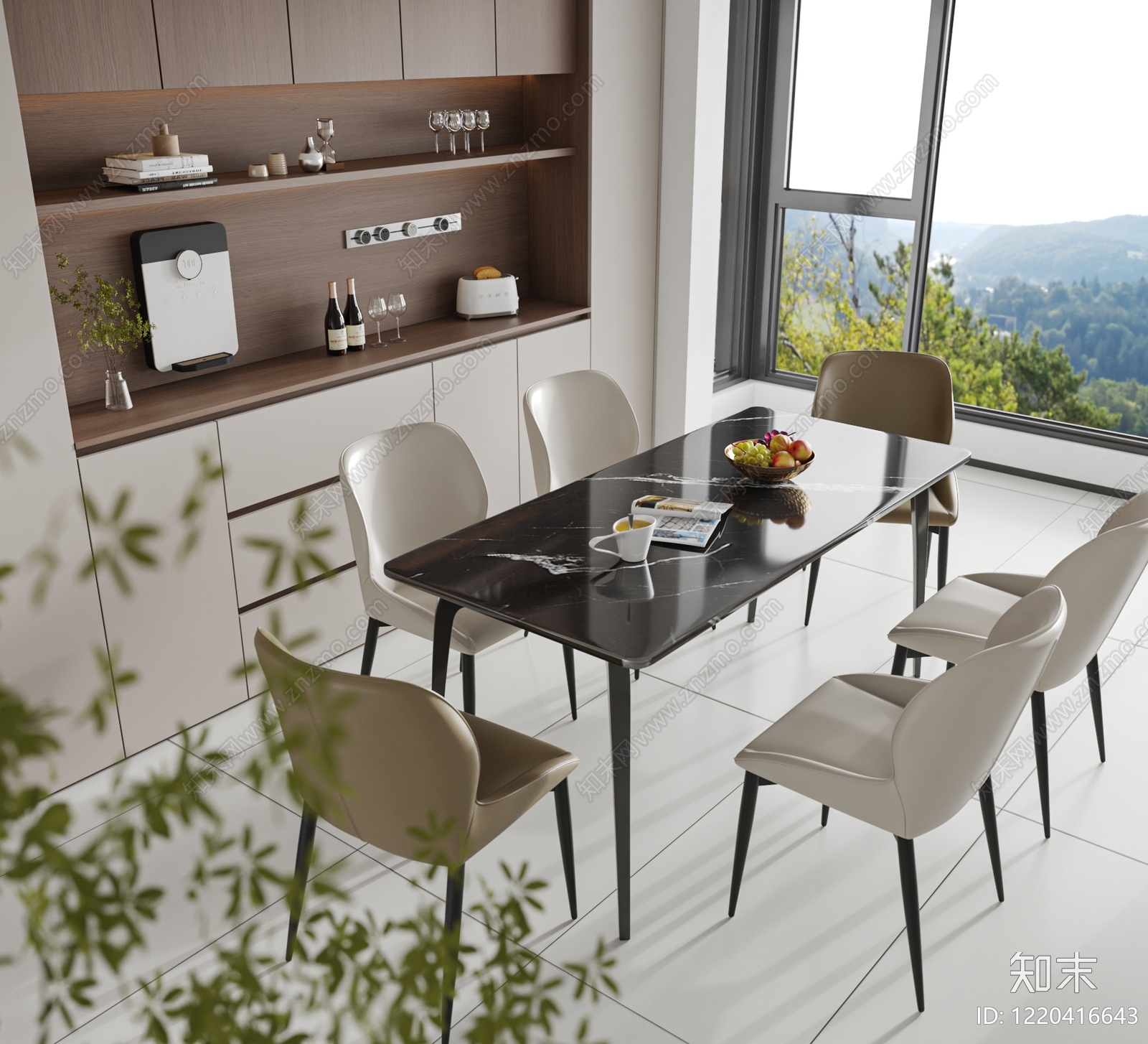 意式极简家居餐厅3D模型下载【ID:1220416643】