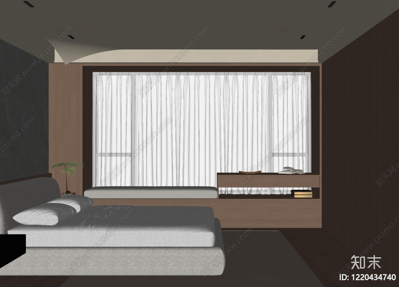 侘寂家居卧室SU模型下载【ID:1220434740】