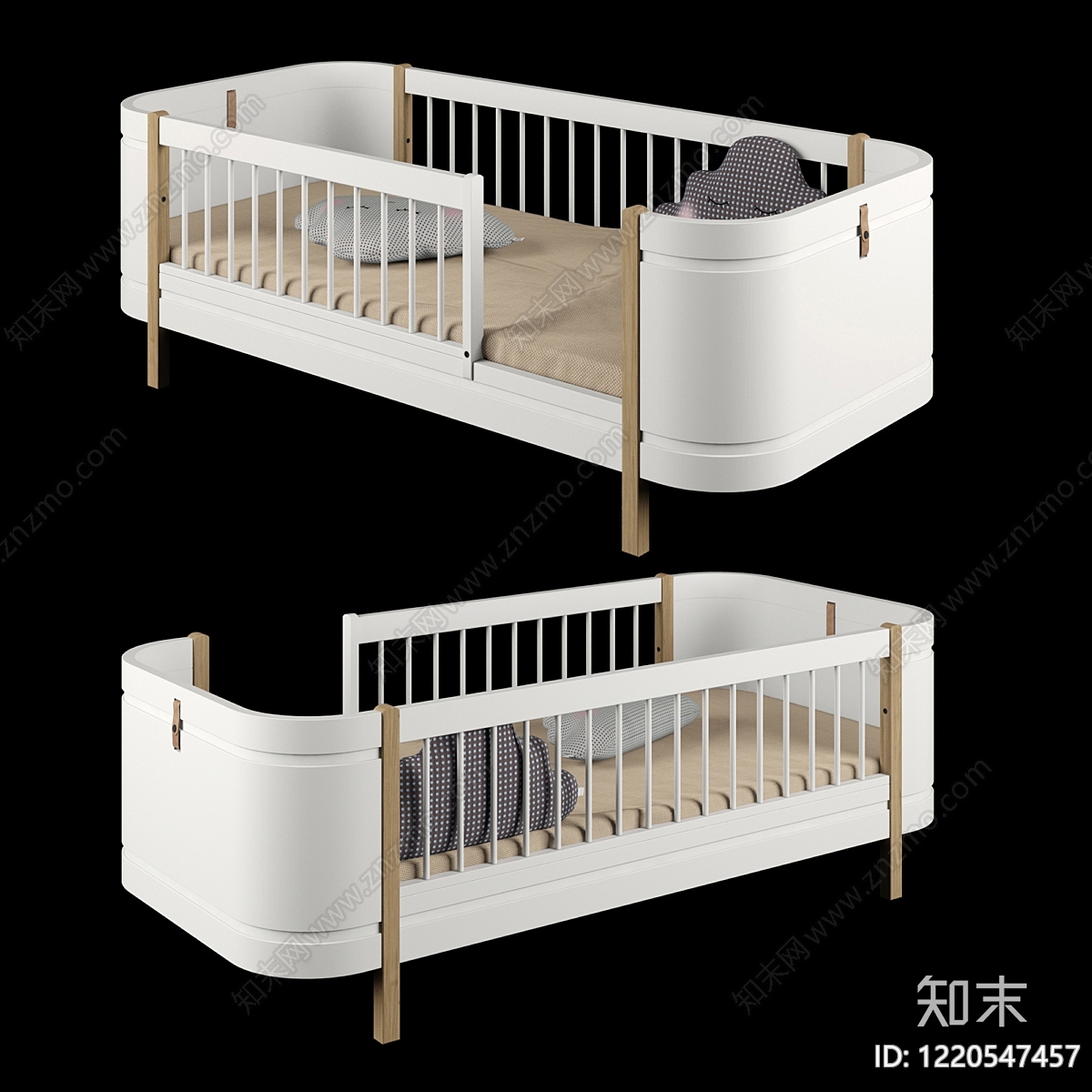 北欧婴儿床3D模型渲染效果图