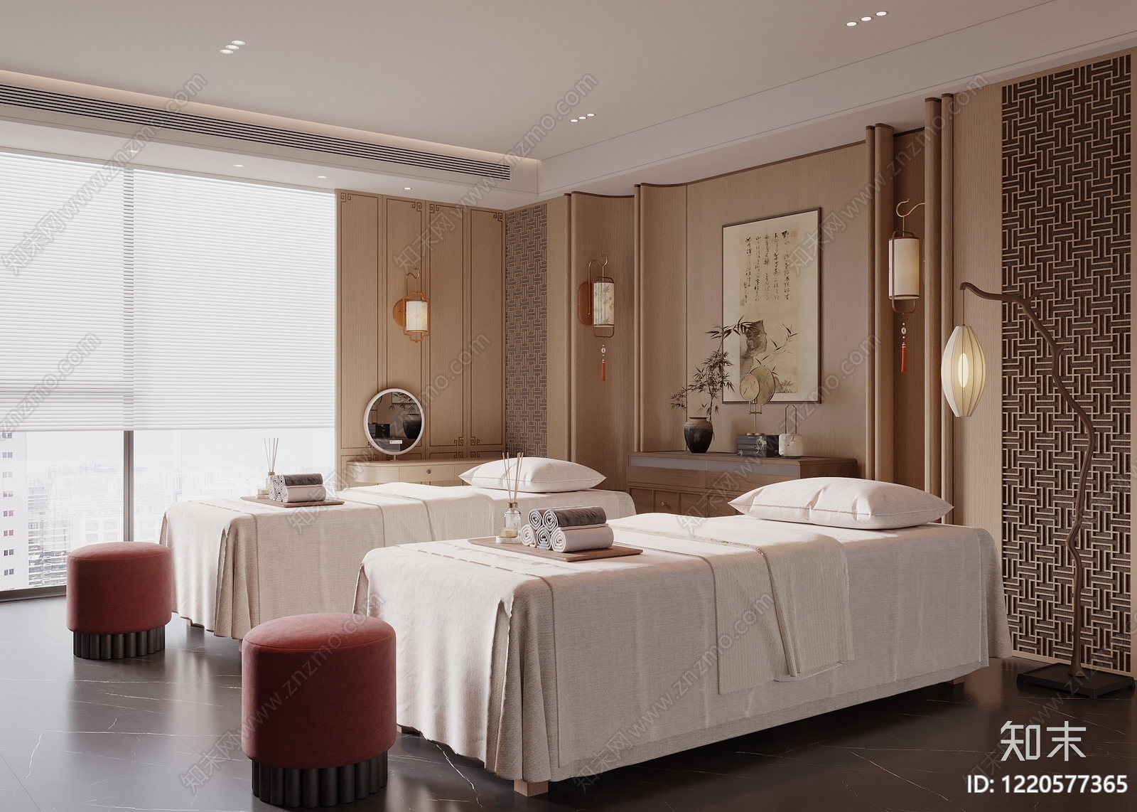 新中式美容院3D模型下载【ID:1220577365】