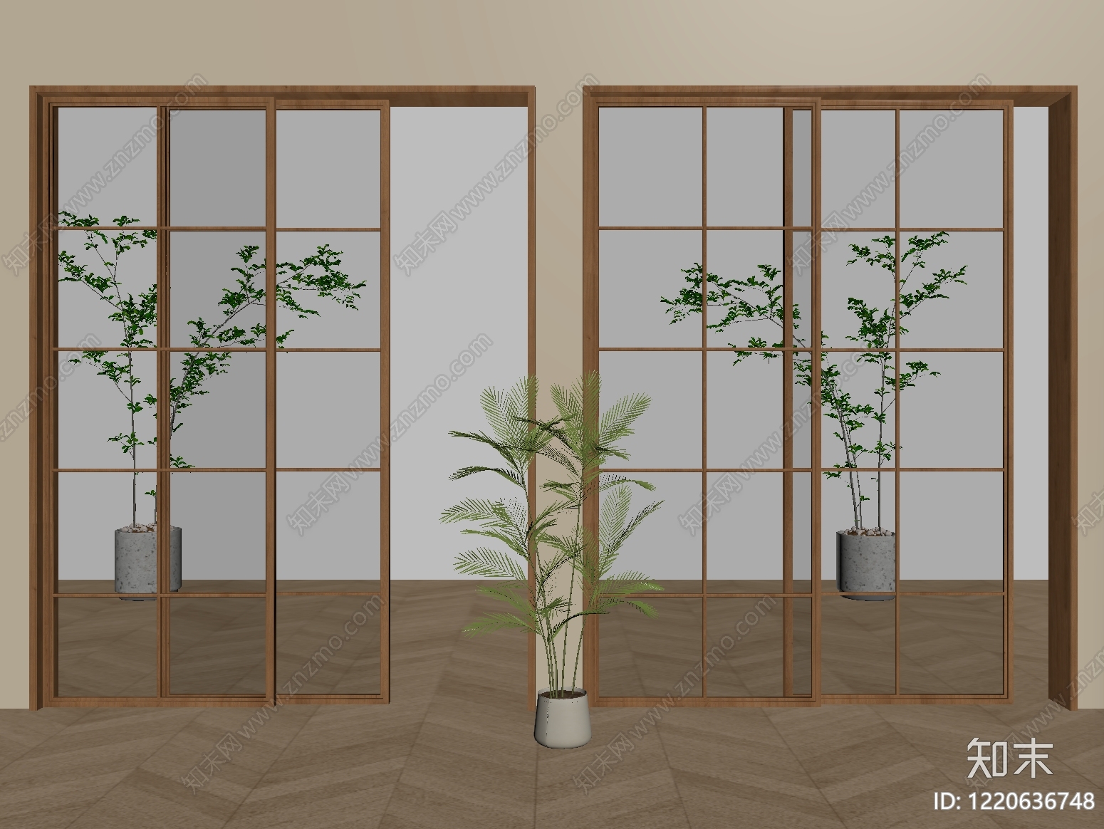 日式推拉门SU模型下载【ID:1220636748】