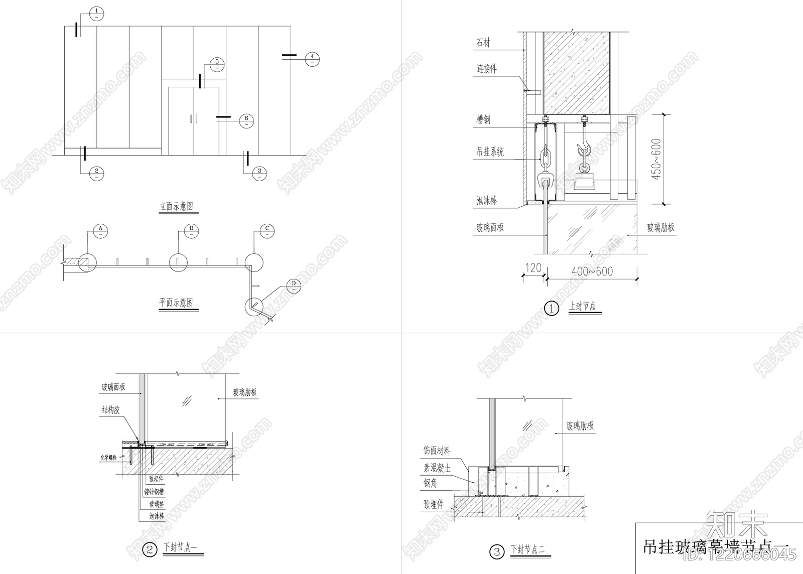 墙面节点cad施工图下载【ID:1220666045】