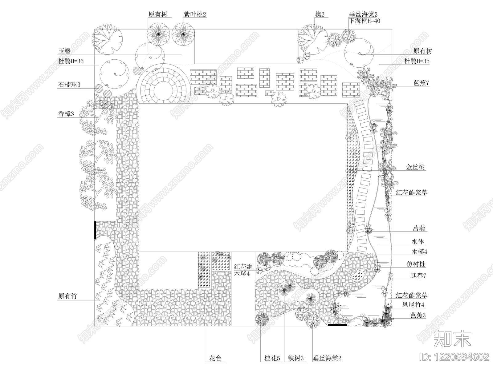 500套别墅庭院景观屋顶花园空中露台景观CAD图纸cad施工图下载【ID:1220694602】