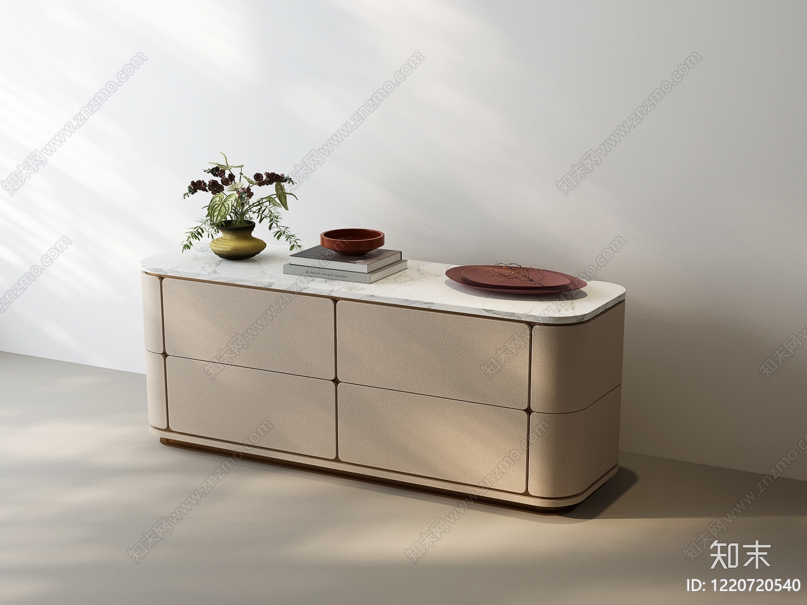 意式极简玄关柜3D模型下载【ID:1220720540】