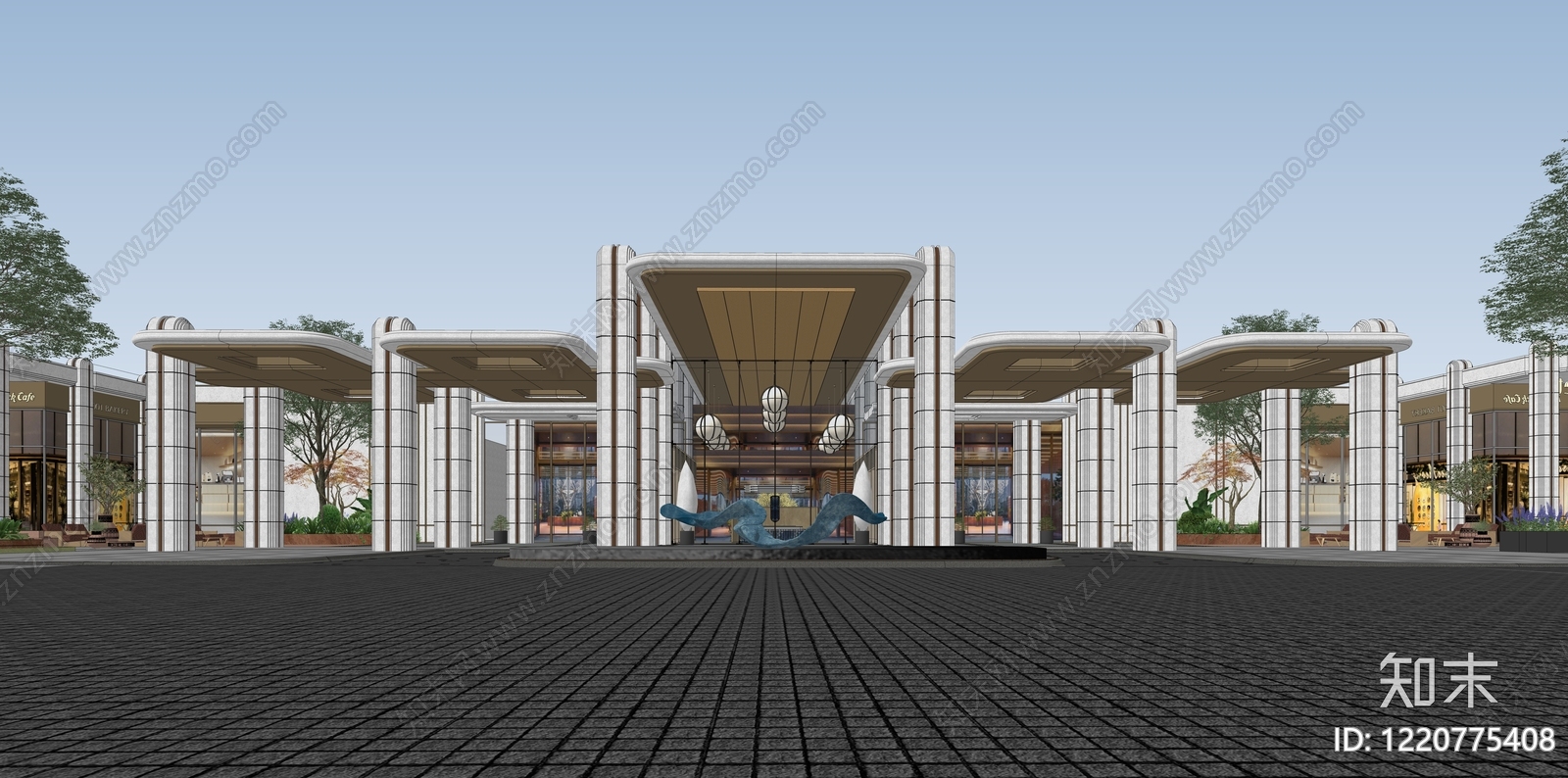 现代主义小区建筑SU模型下载【ID:1220775408】
