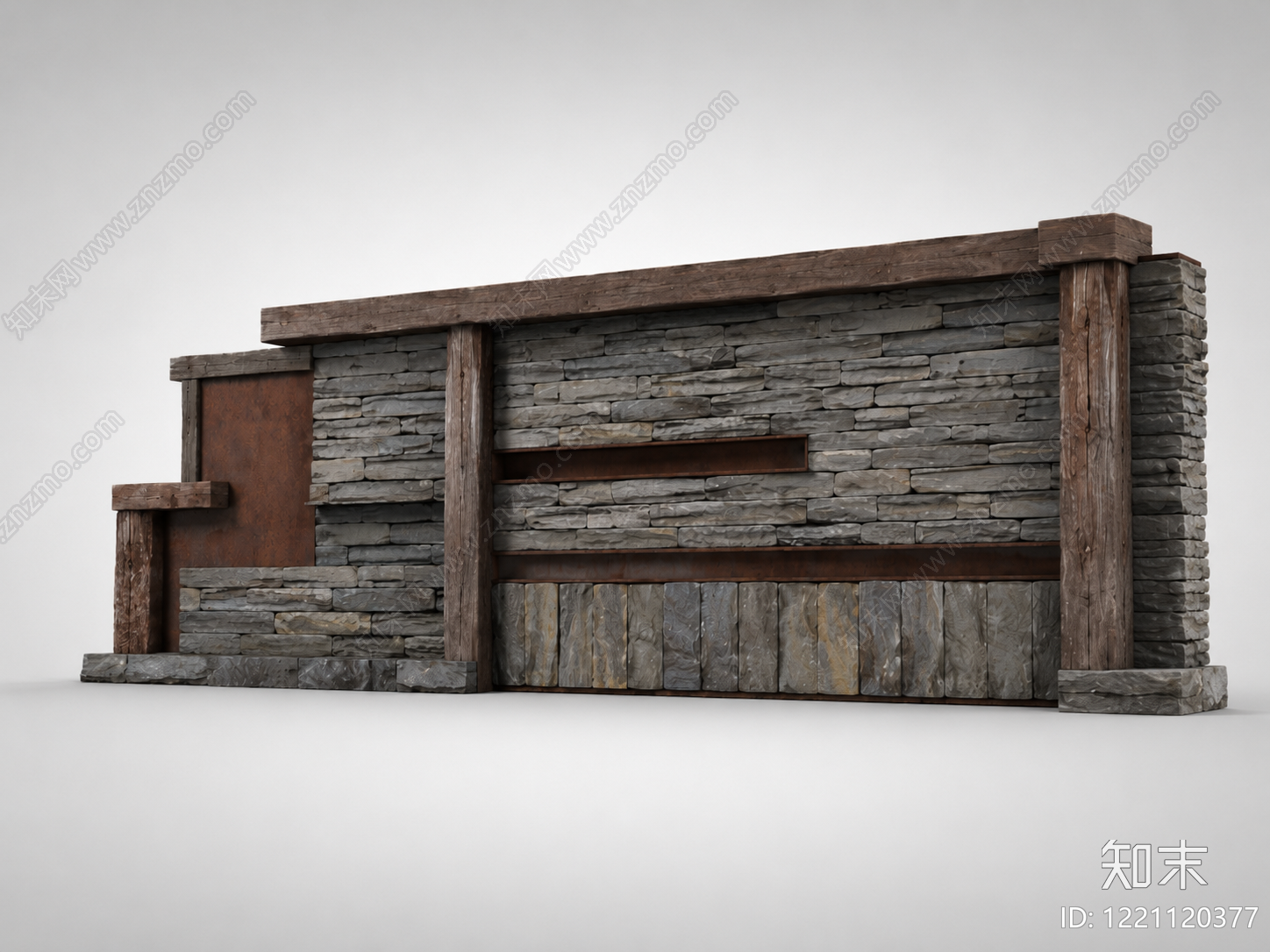美式乡村床头背景墙3D模型下载【ID:1221120377】